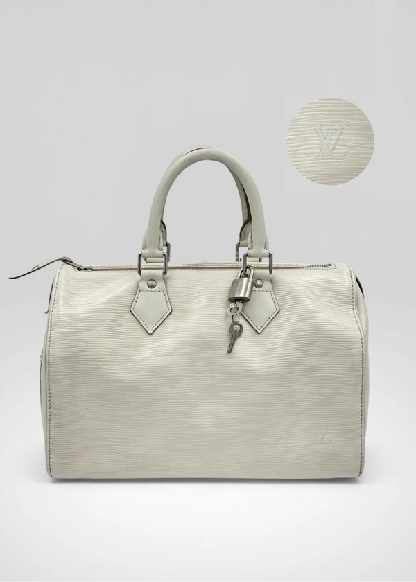 Preloved | Louis Vuitton Speedie 30 Håndtaske i Hvid Epi Læder Louis Vuitton