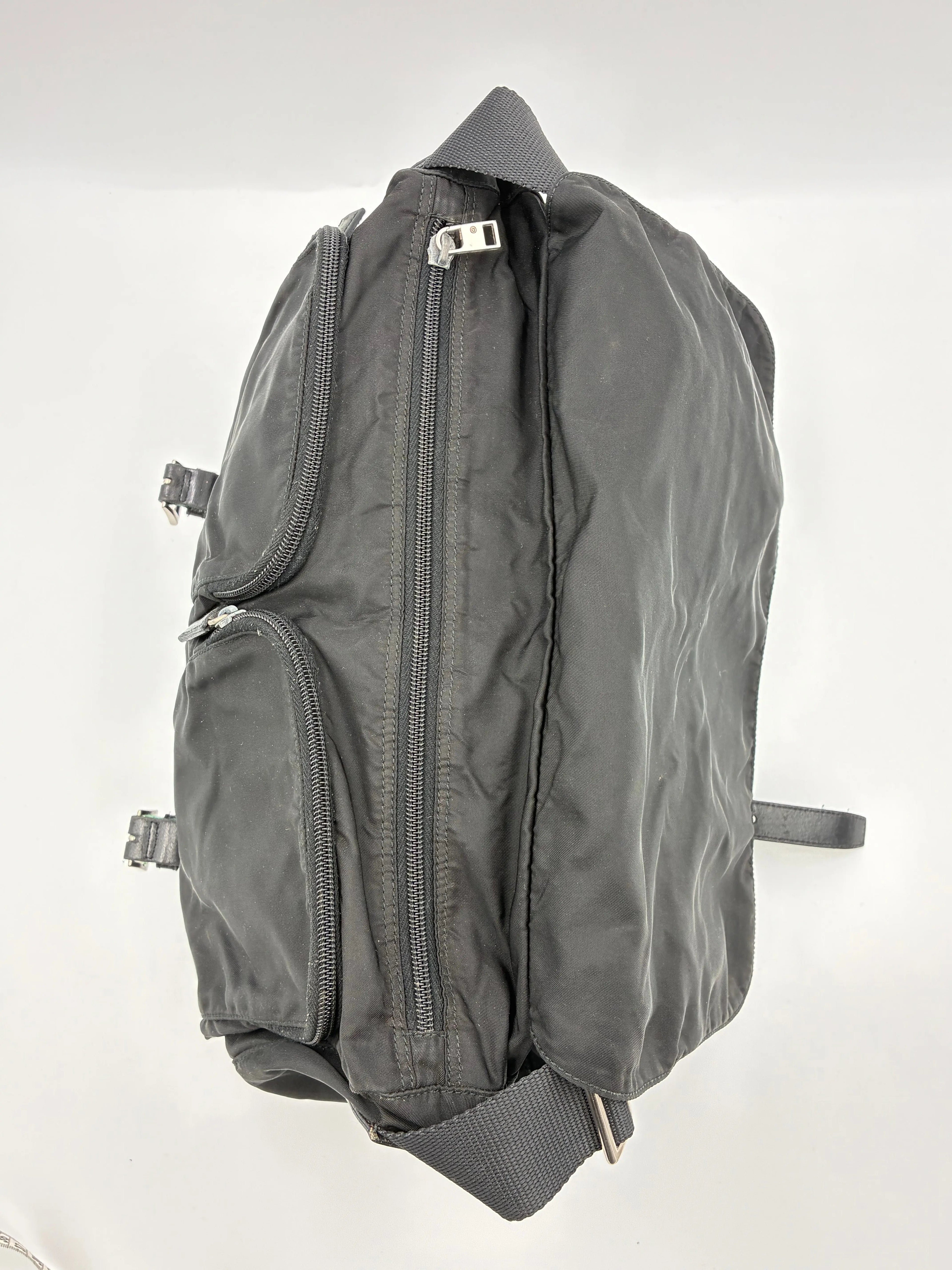 (11174_0418) PRADA Nylon Messenger Crossbody Sort (PERSONLIG TASKE) Prada