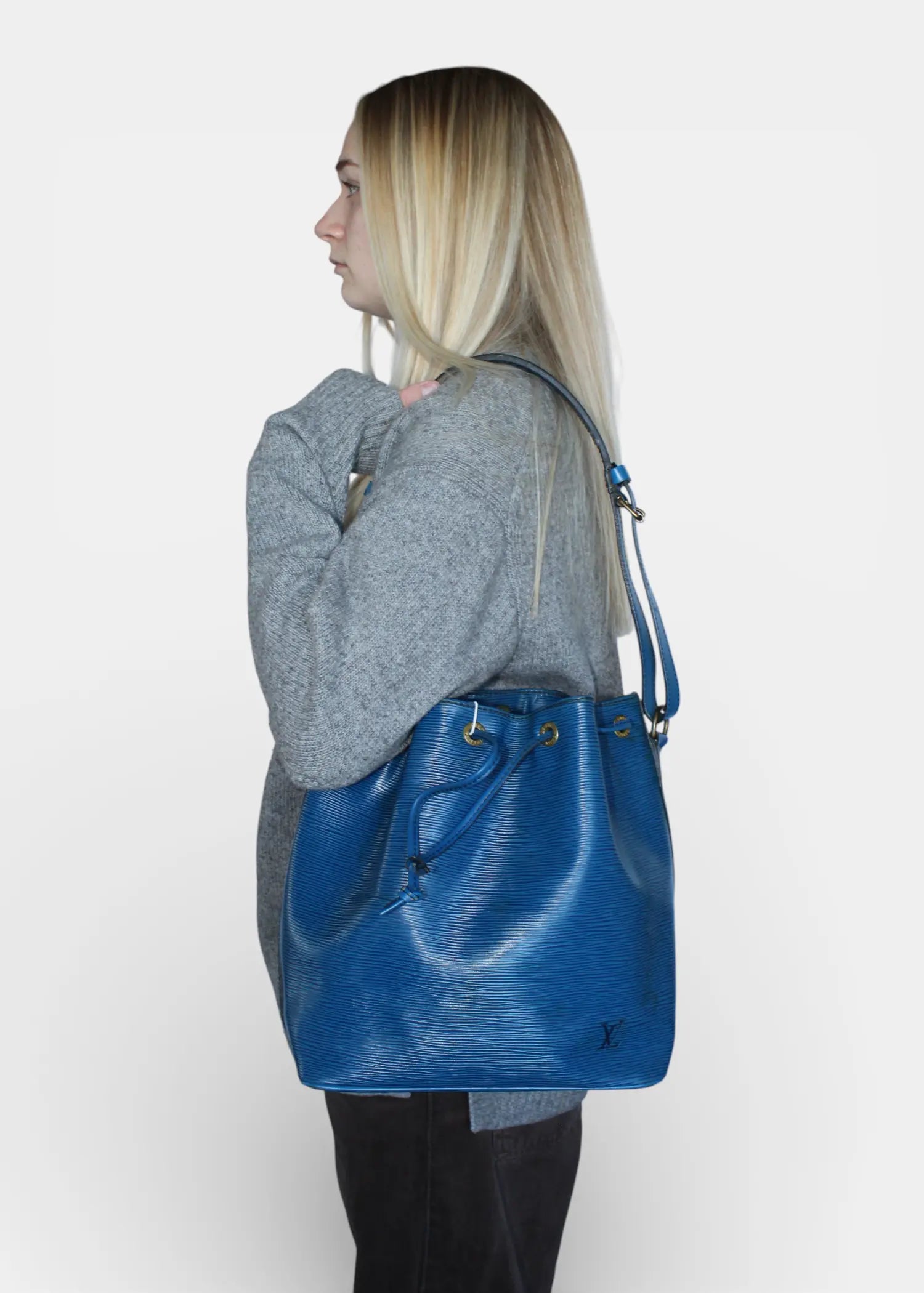 Preloved | Louis Vuitton Monogram Totebag Petit Noé Lille i Blå Epi Læder