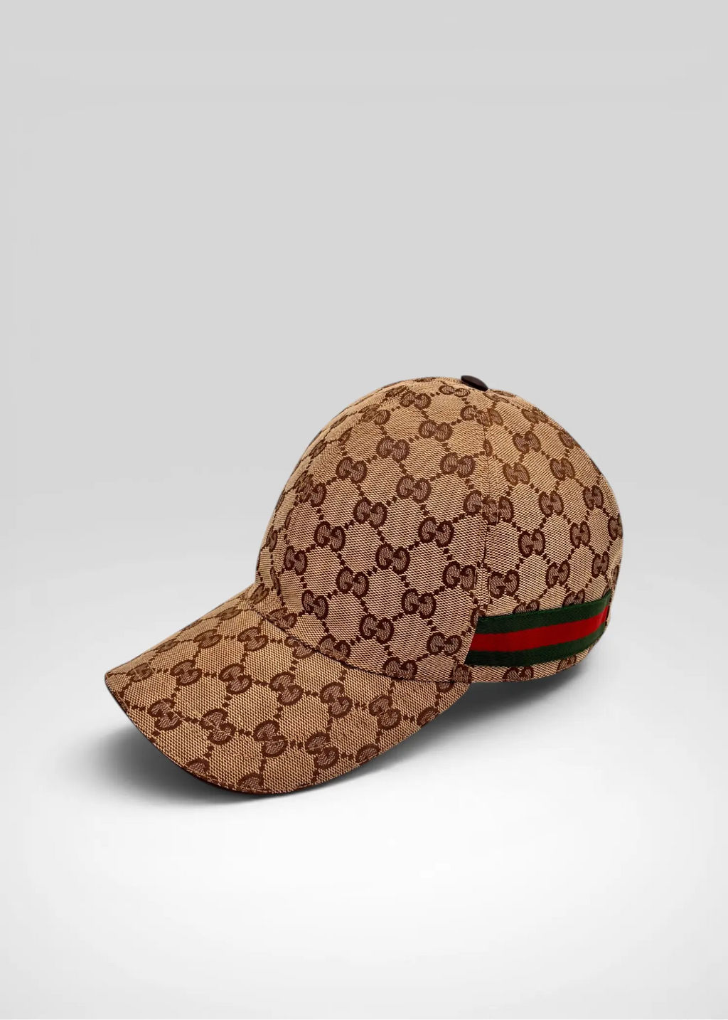 Preloved | Gucci Monogram Baseball Kasket i Canvas m. Grøn & Rød Stribe Gucci