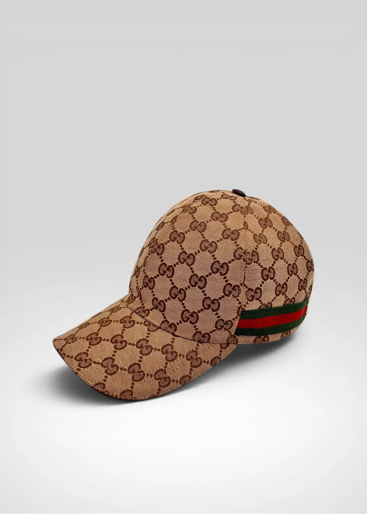 Preloved | Gucci Monogram Baseball Kasket i Canvas m. Grøn & Rød Stribe Gucci