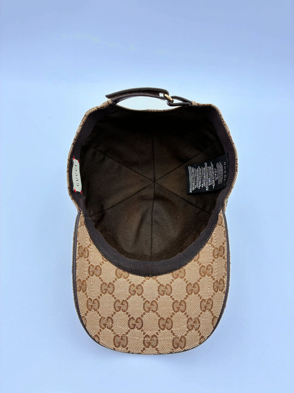 Preloved | Gucci Monogram Baseball Kasket i Canvas m. Grøn & Rød Stribe Gucci
