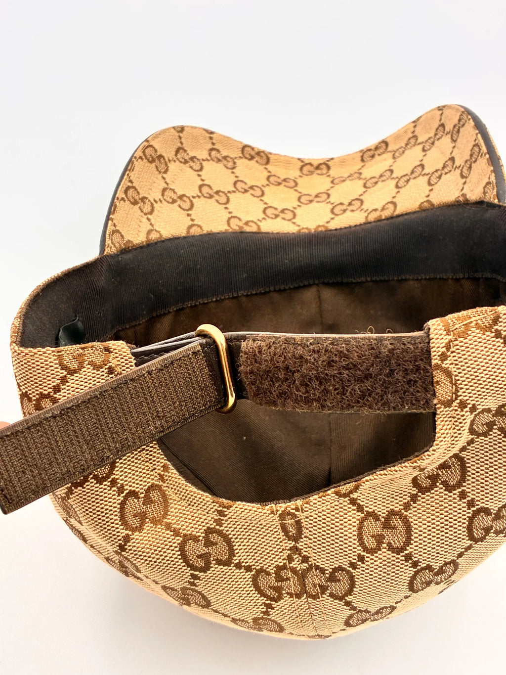 Preloved | Gucci Monogram Baseball Kasket i Canvas m. Grøn & Rød Stribe Gucci