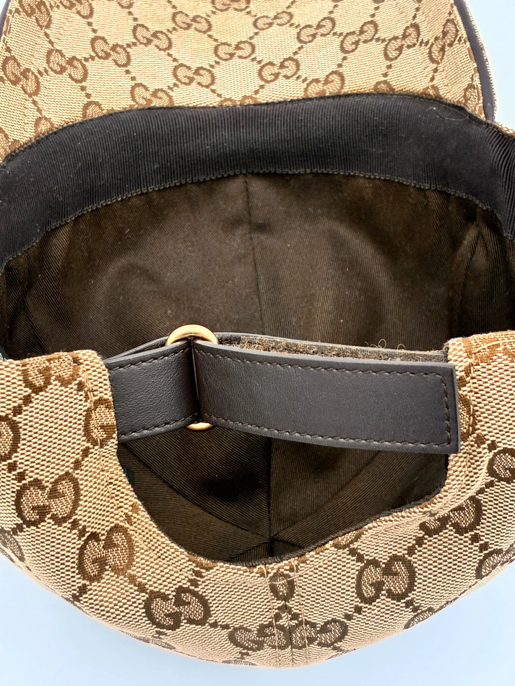 Preloved | Gucci Monogram Baseball Kasket i Canvas m. Grøn & Rød Stribe Gucci