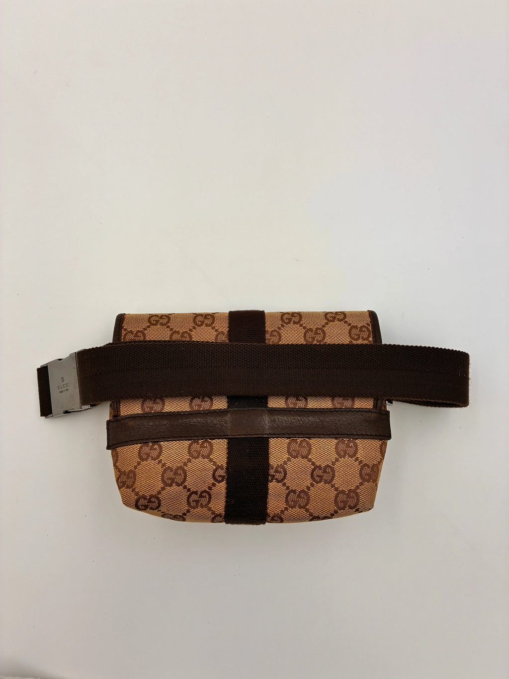 Preloved | Gucci Monogram Bæltetaske i Brun Canvas 2 Gucci