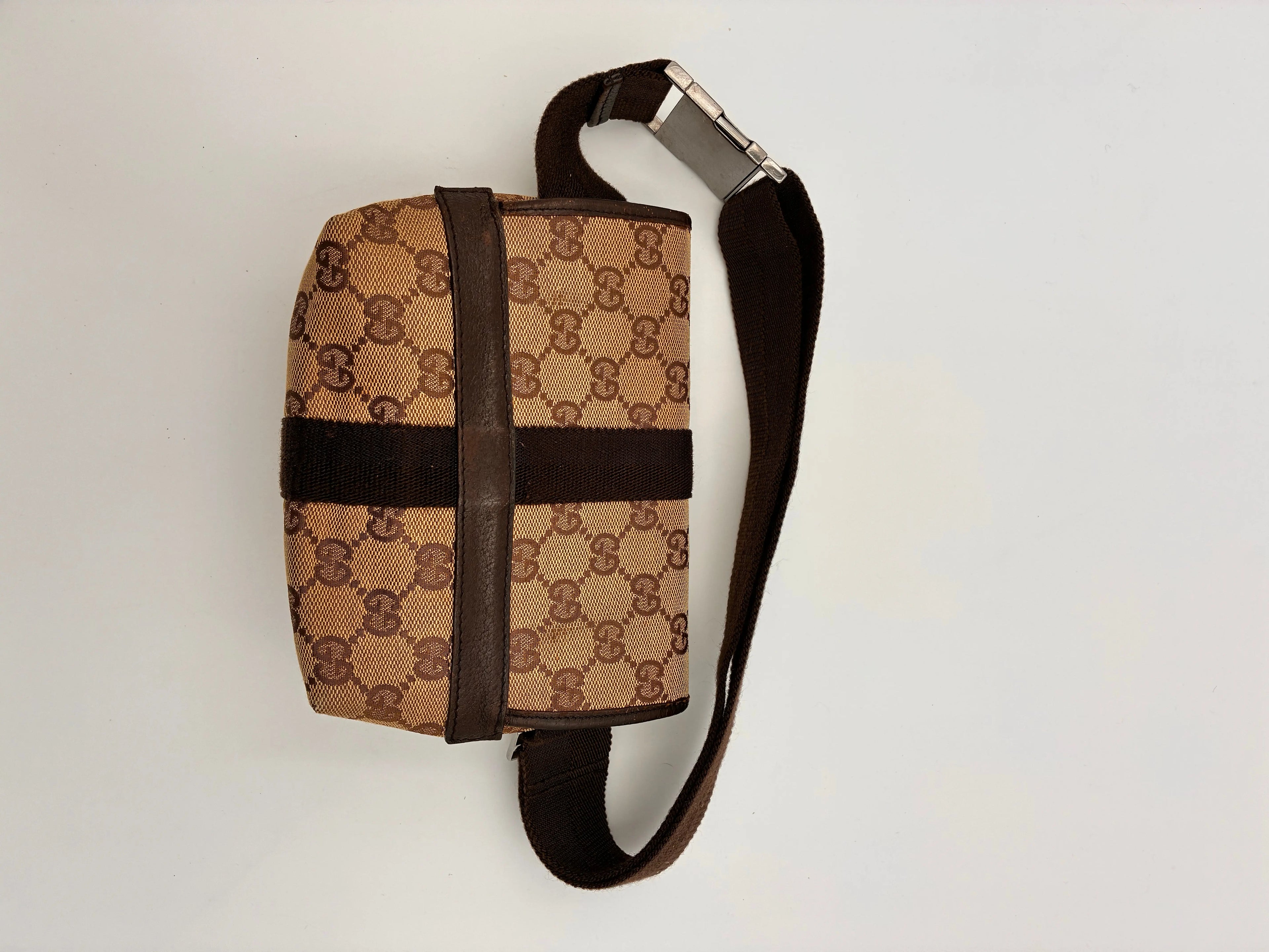 Preloved | Gucci Monogram Bæltetaske i Brun Canvas 2 Gucci