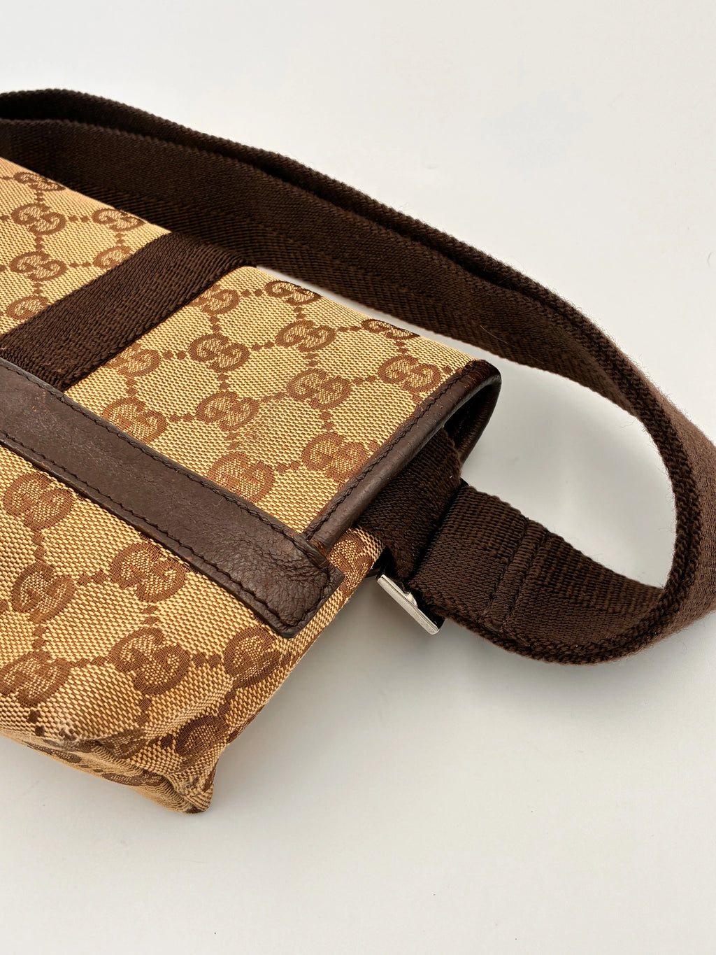 Preloved | Gucci Monogram Bæltetaske i Brun Canvas 2 Gucci