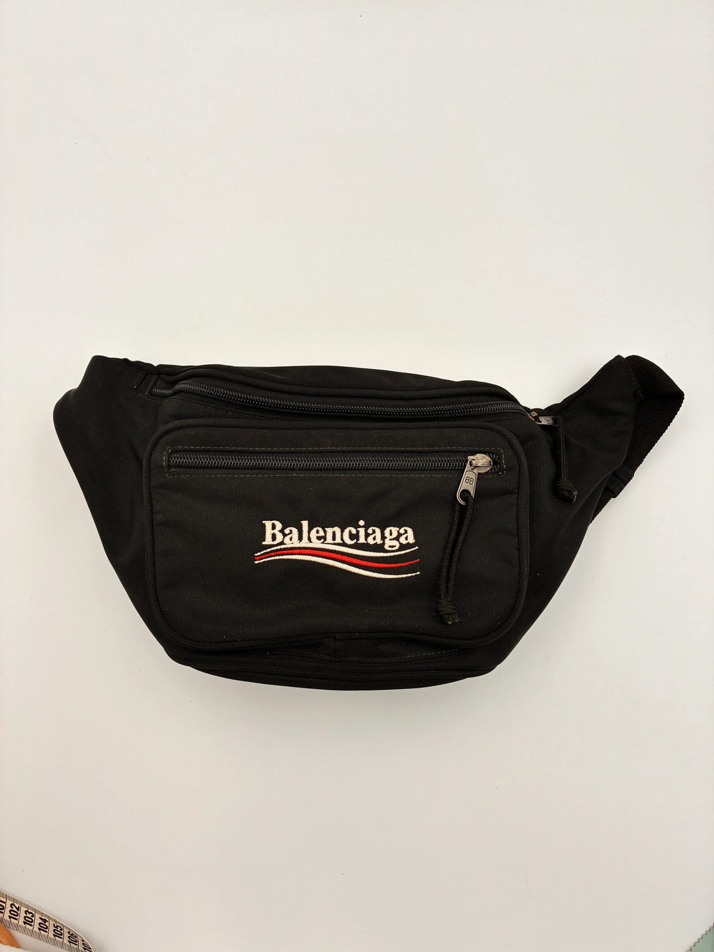 Preloved | Balenciaga Political Logo Bæltetaske i Sort Nylon Balenciaga