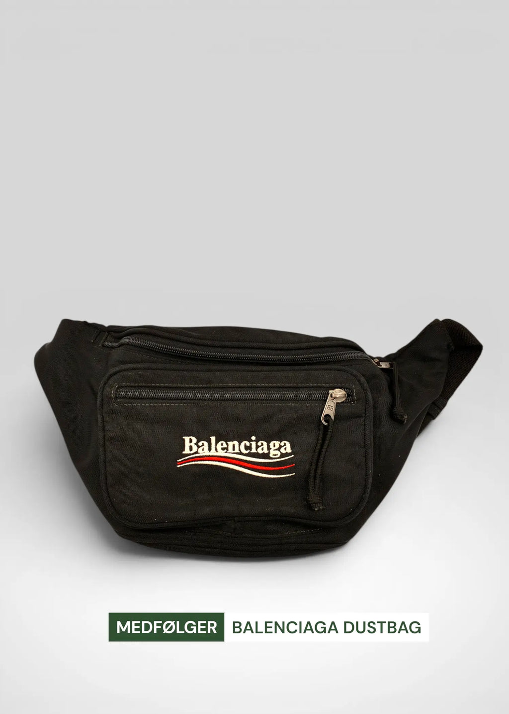 Preloved | Balenciaga Political Logo Bæltetaske i Sort Nylon Balenciaga