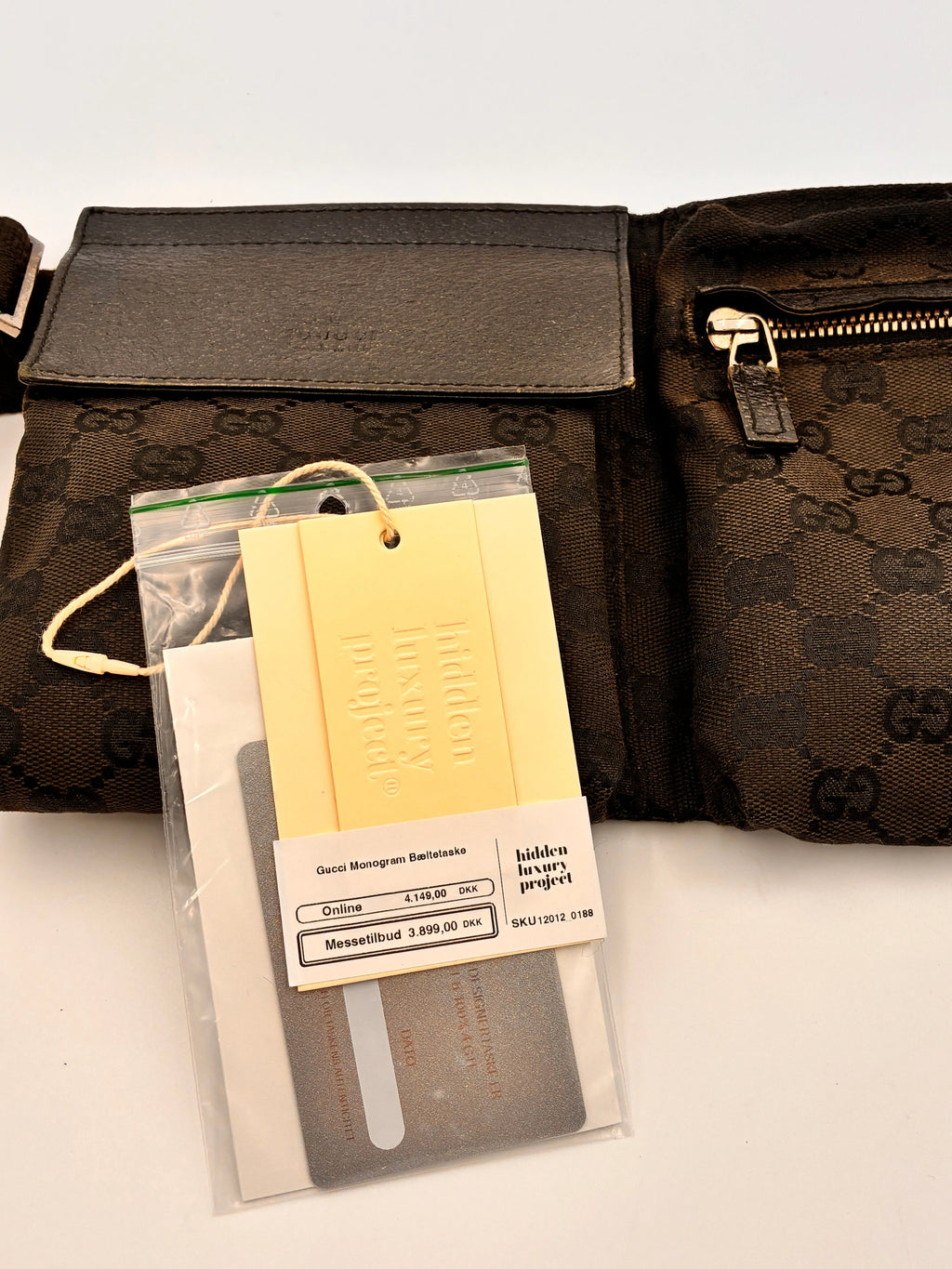 Preloved | Gucci Monogram Bæltetaske i Sort Canvas Gucci