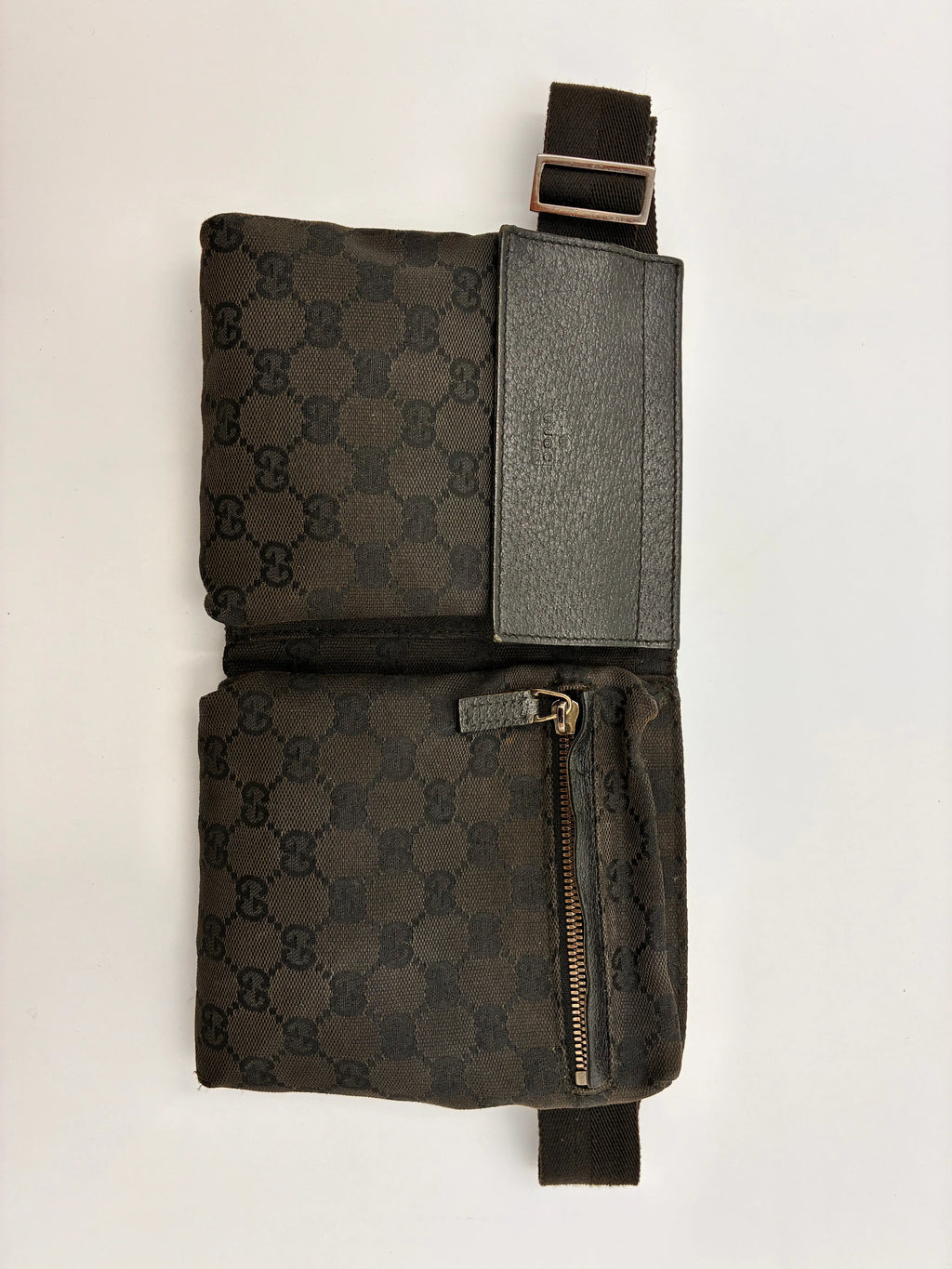 Preloved | Gucci Monogram Bæltetaske i Sort Canvas Gucci