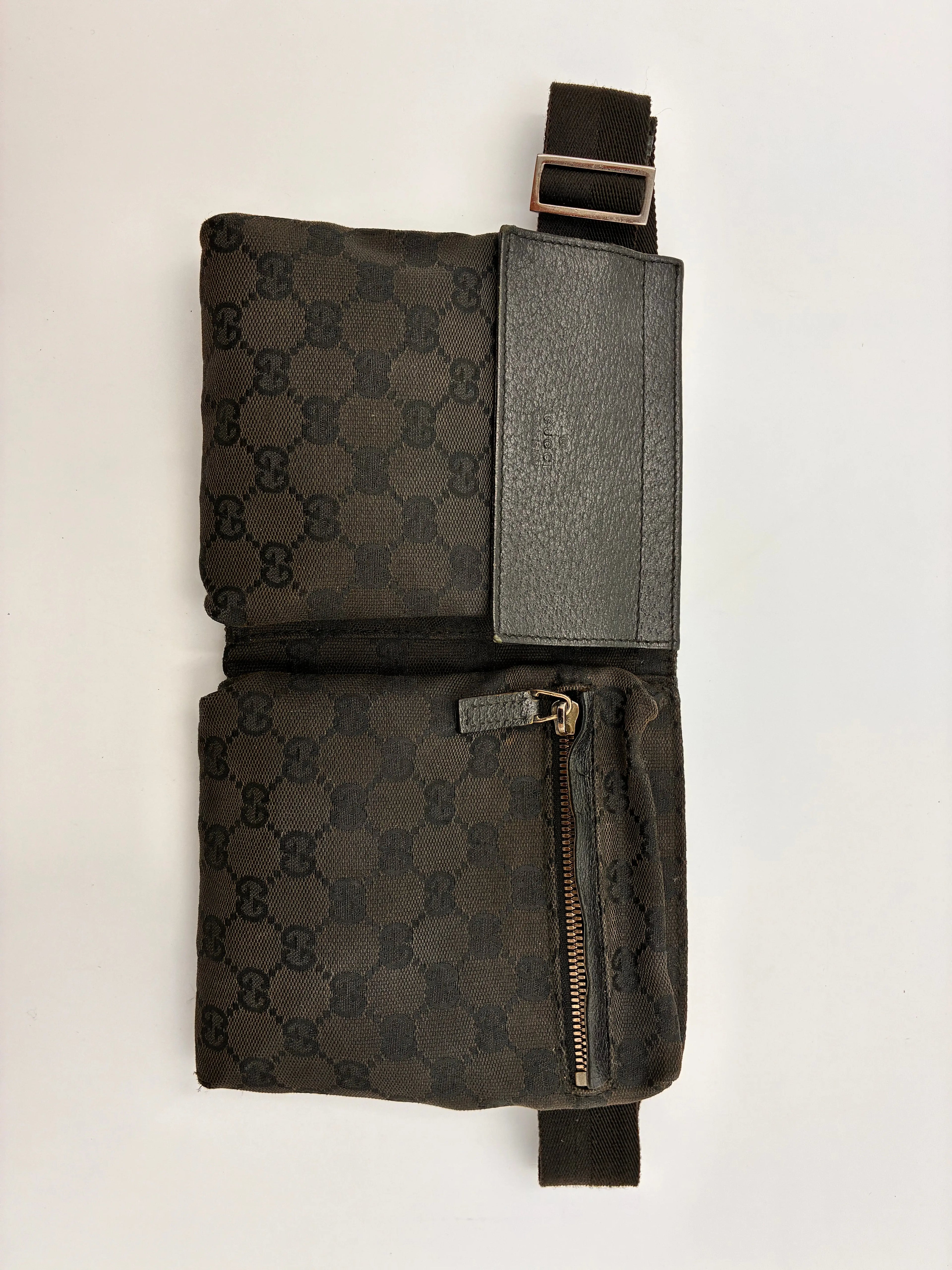 Preloved | Gucci Monogram Bæltetaske i Sort Canvas Gucci