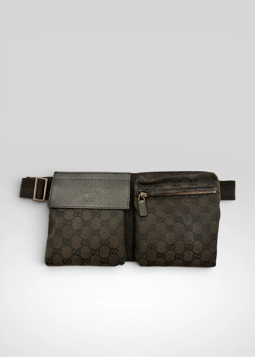 Preloved | Gucci Monogram Bæltetaske i Sort Canvas Gucci