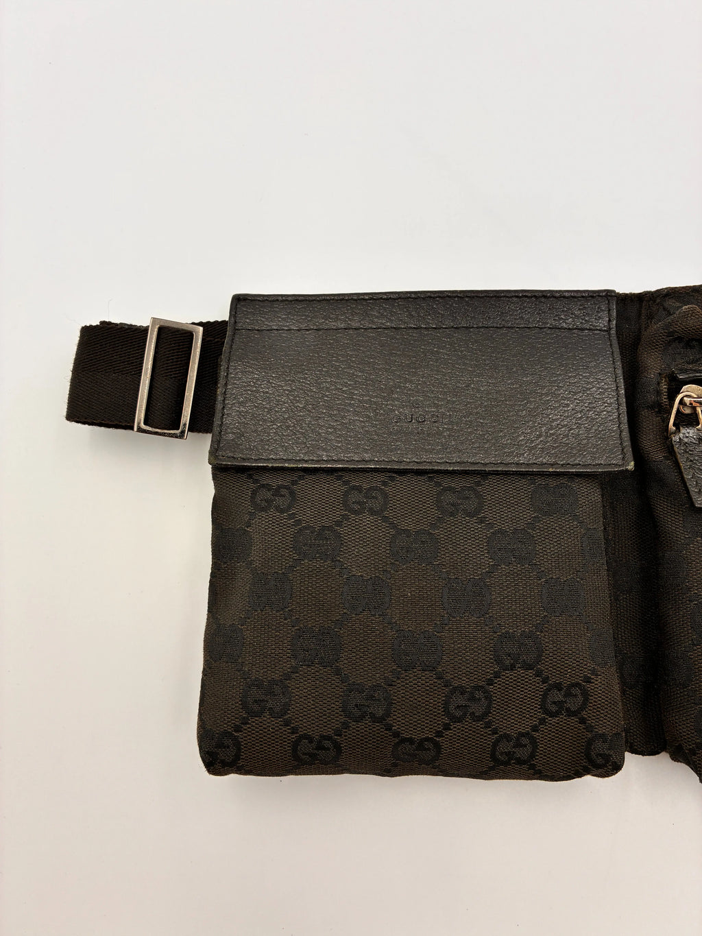 Preloved | Gucci Monogram Bæltetaske i Sort Canvas Gucci
