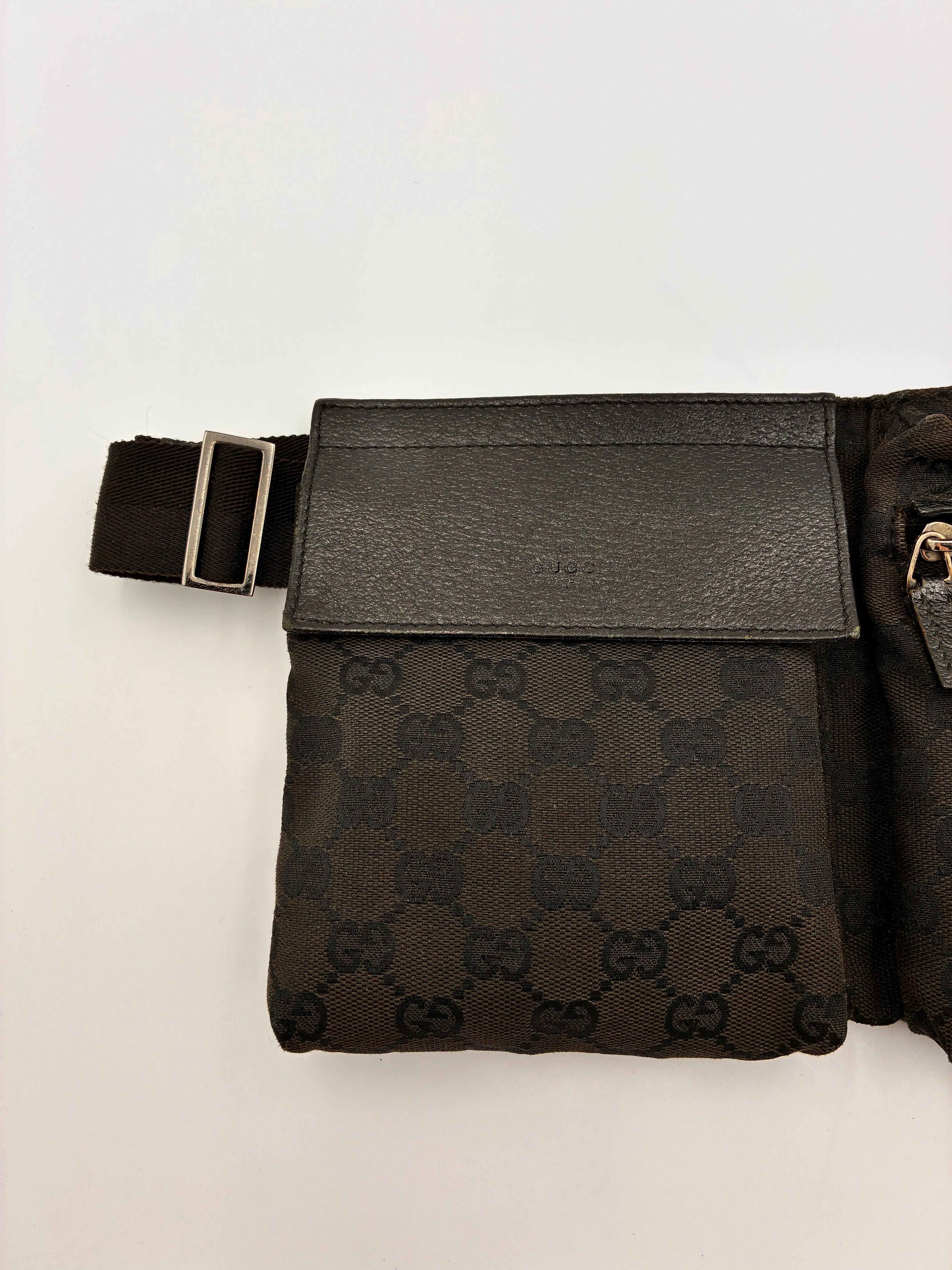 Preloved | Gucci Monogram Bæltetaske i Sort Canvas Gucci
