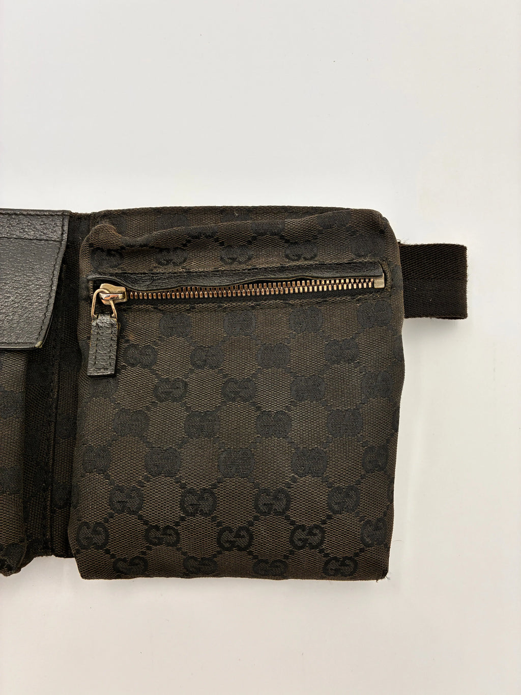 Preloved | Gucci Monogram Bæltetaske i Sort Canvas Gucci