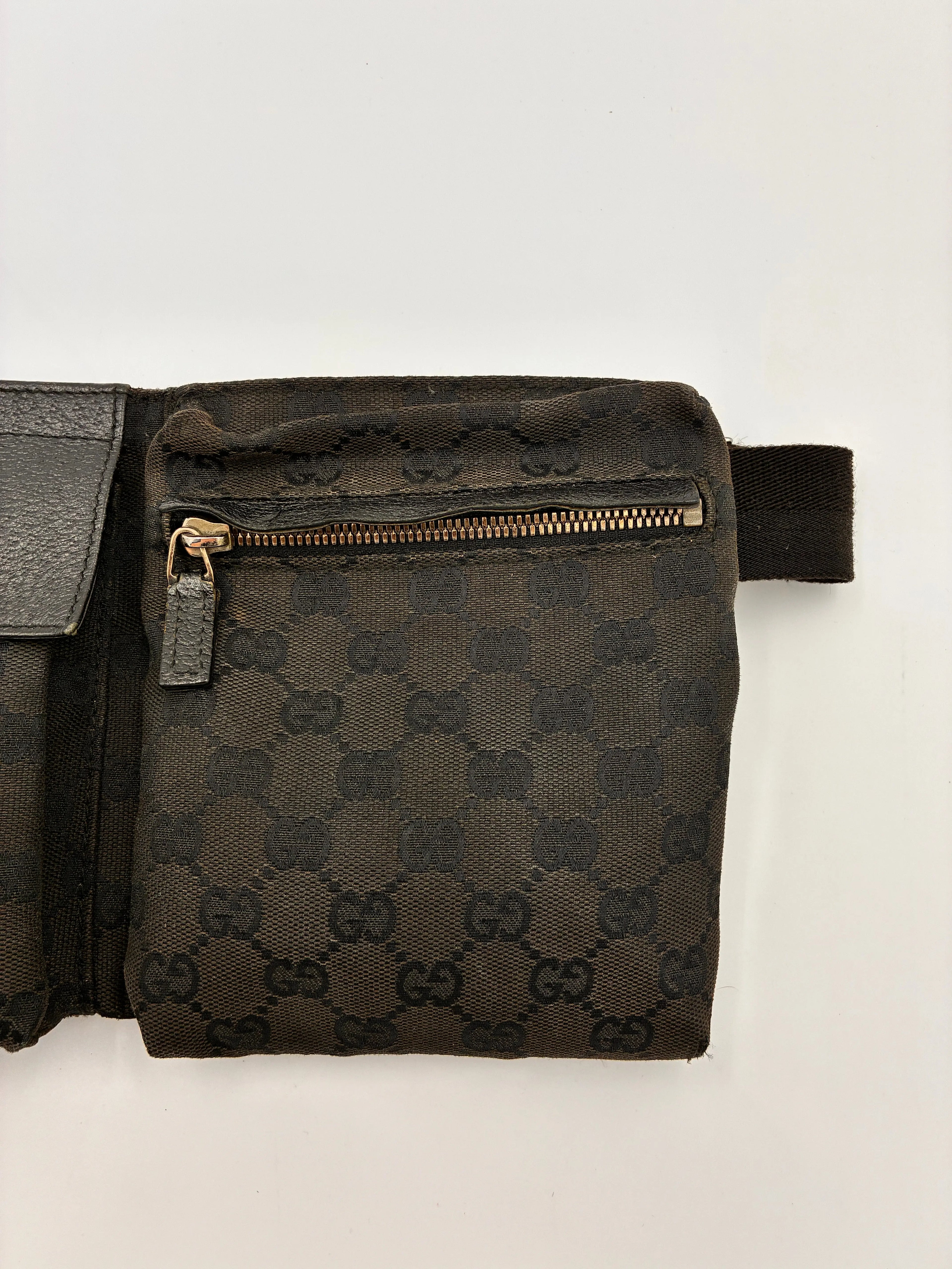 Preloved | Gucci Monogram Bæltetaske i Sort Canvas Gucci