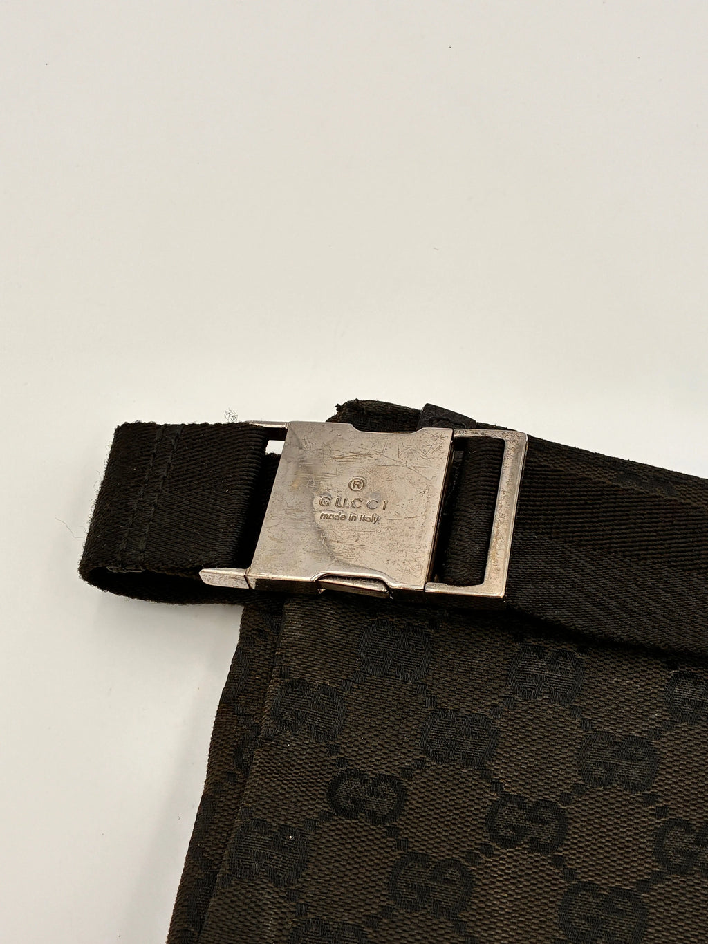 Preloved | Gucci Monogram Bæltetaske i Sort Canvas Gucci