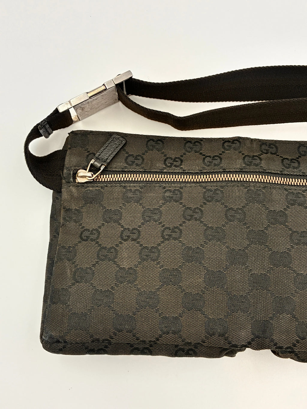 Preloved | Gucci Monogram Bæltetaske i Sort Canvas Gucci