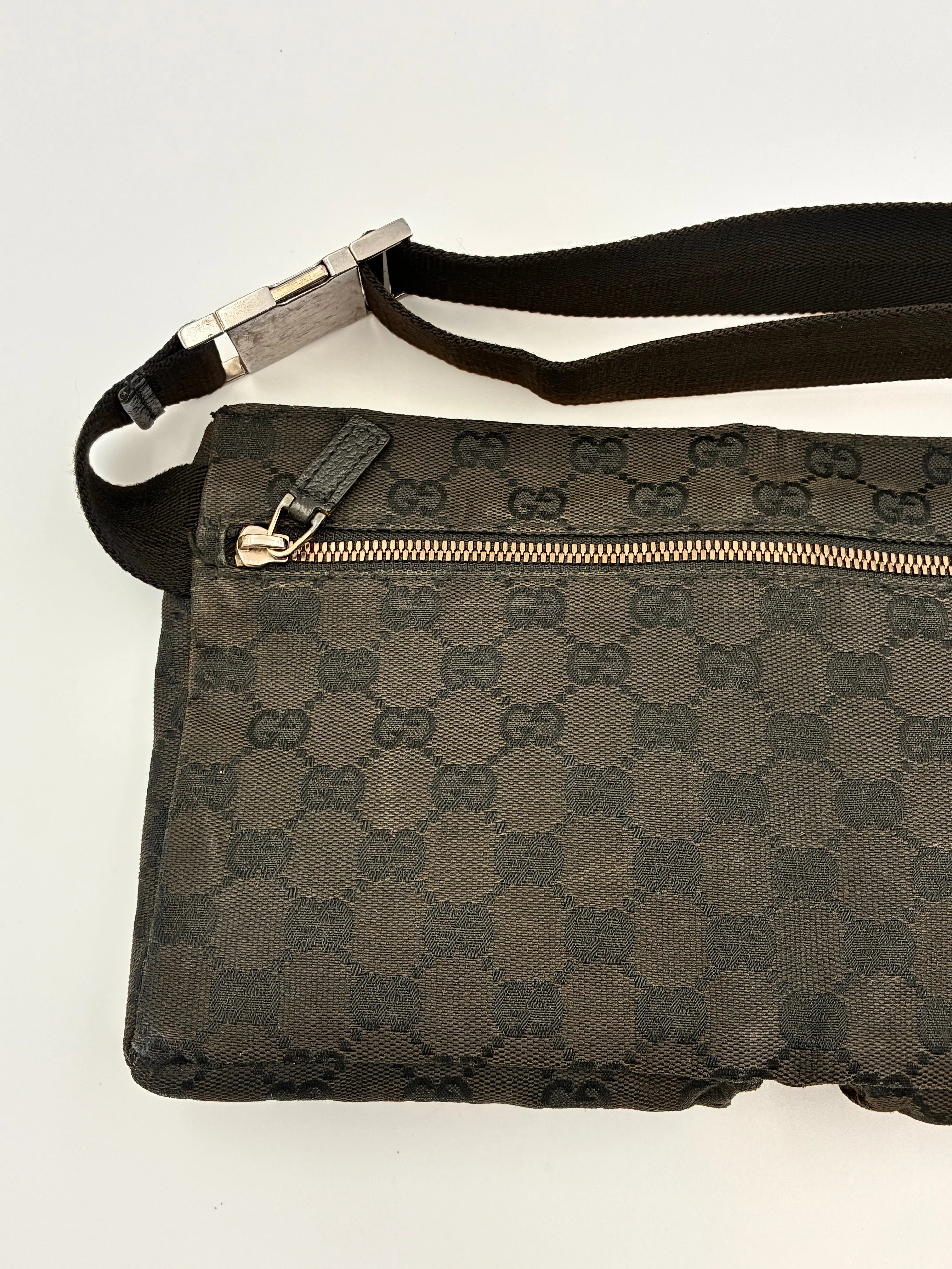 Preloved | Gucci Monogram Bæltetaske i Sort Canvas Gucci