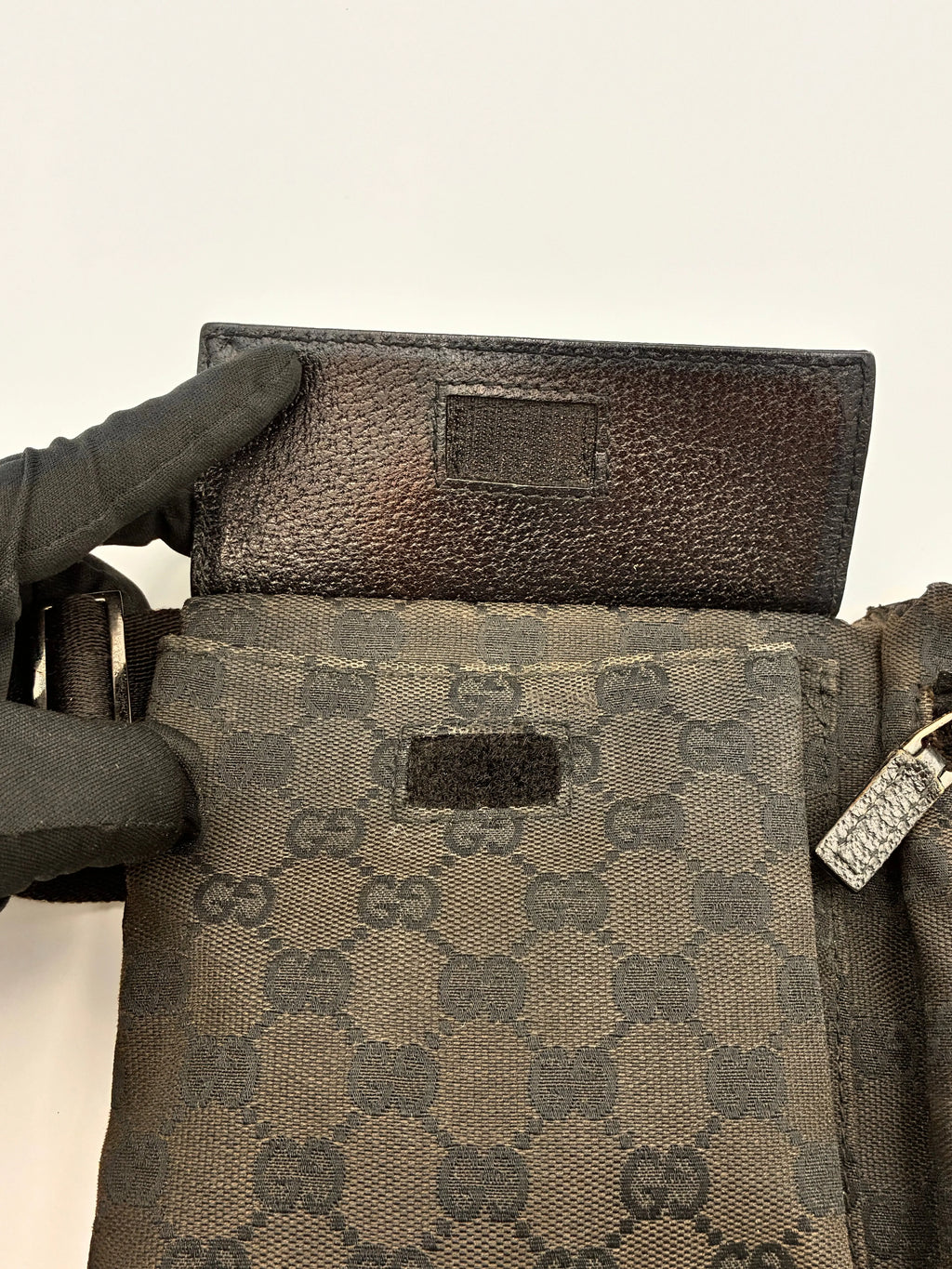 Preloved | Gucci Monogram Bæltetaske i Sort Canvas Gucci