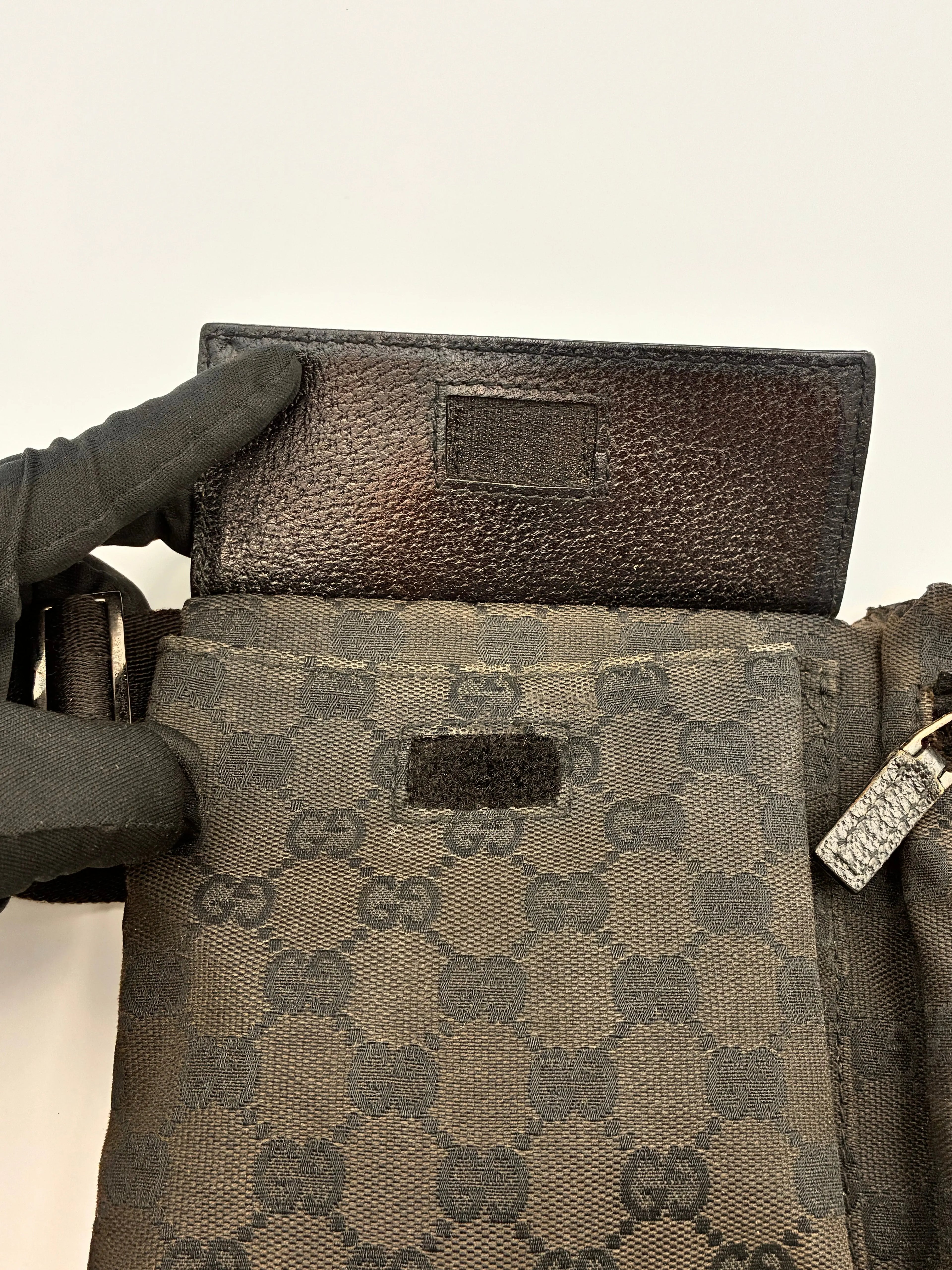 Preloved | Gucci Monogram Bæltetaske i Sort Canvas Gucci