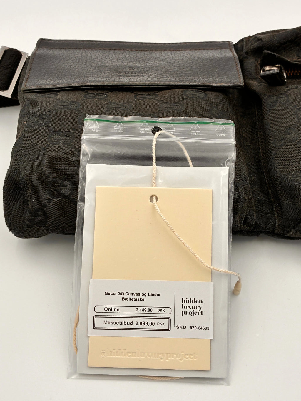Preloved | Gucci Monogram Bæltetaske i Sort Canvas 2 Gucci