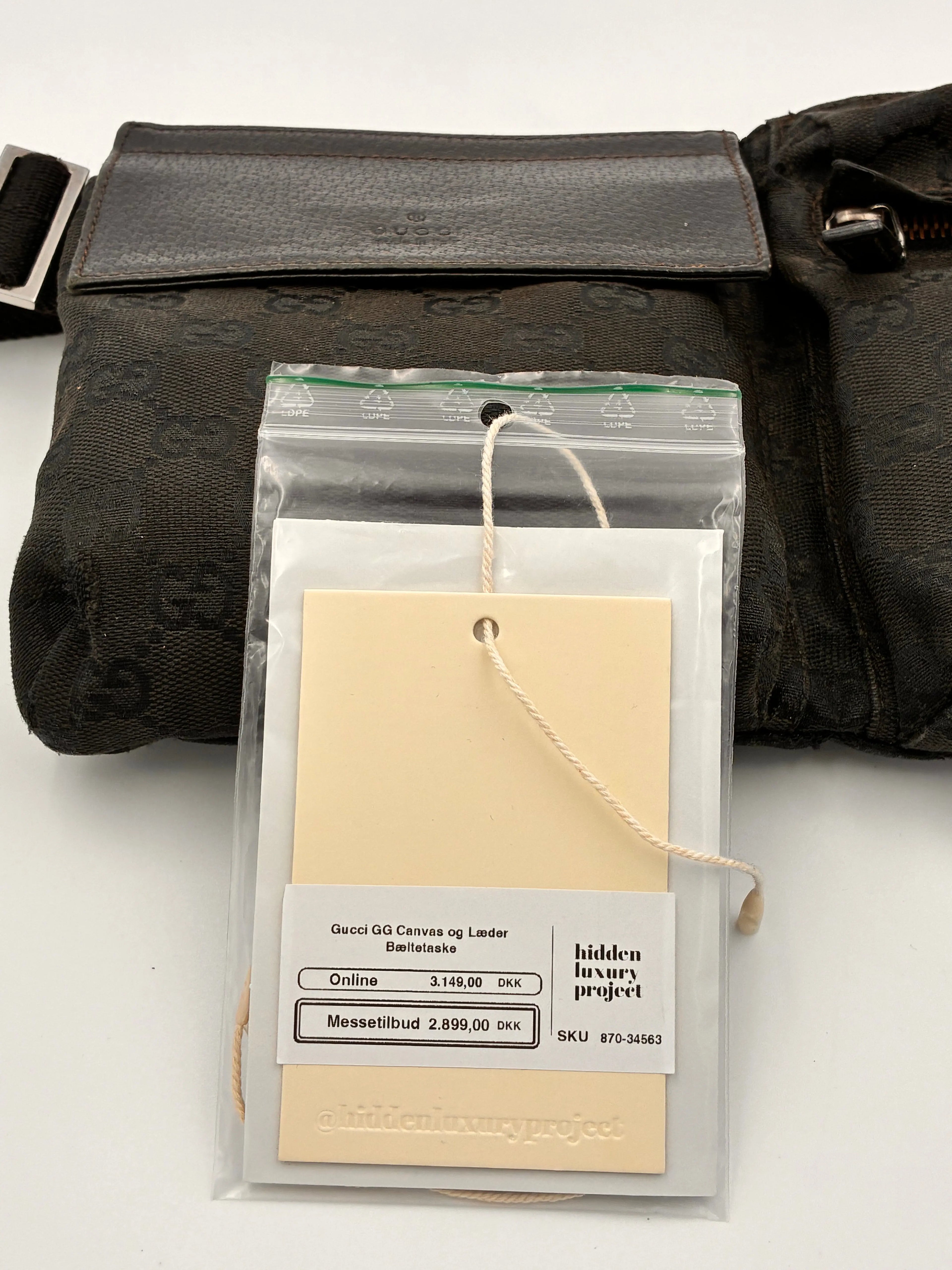 Preloved | Gucci Monogram Bæltetaske i Sort Canvas 2 Gucci