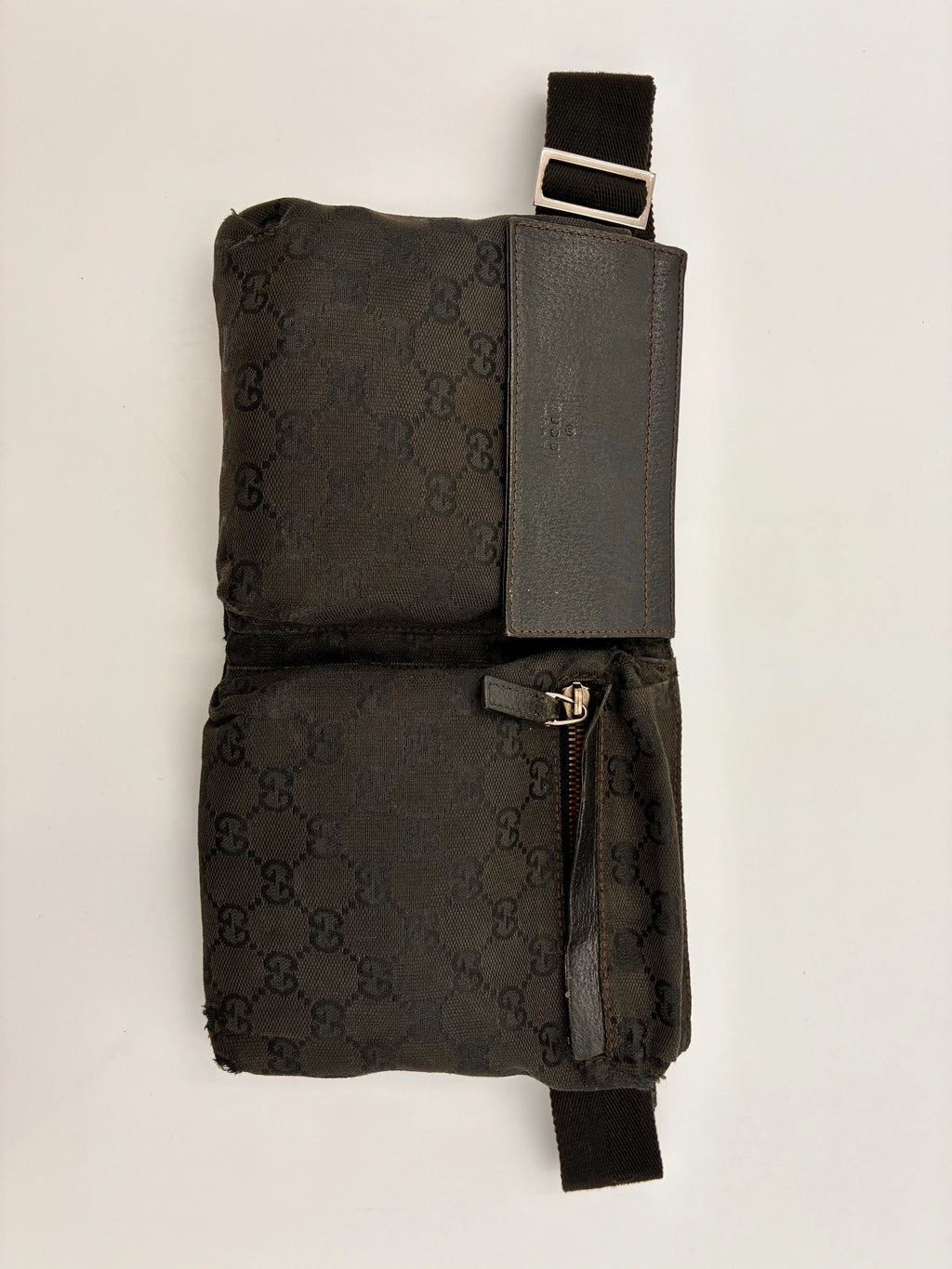 Preloved | Gucci Monogram Bæltetaske i Sort Canvas 2 Gucci