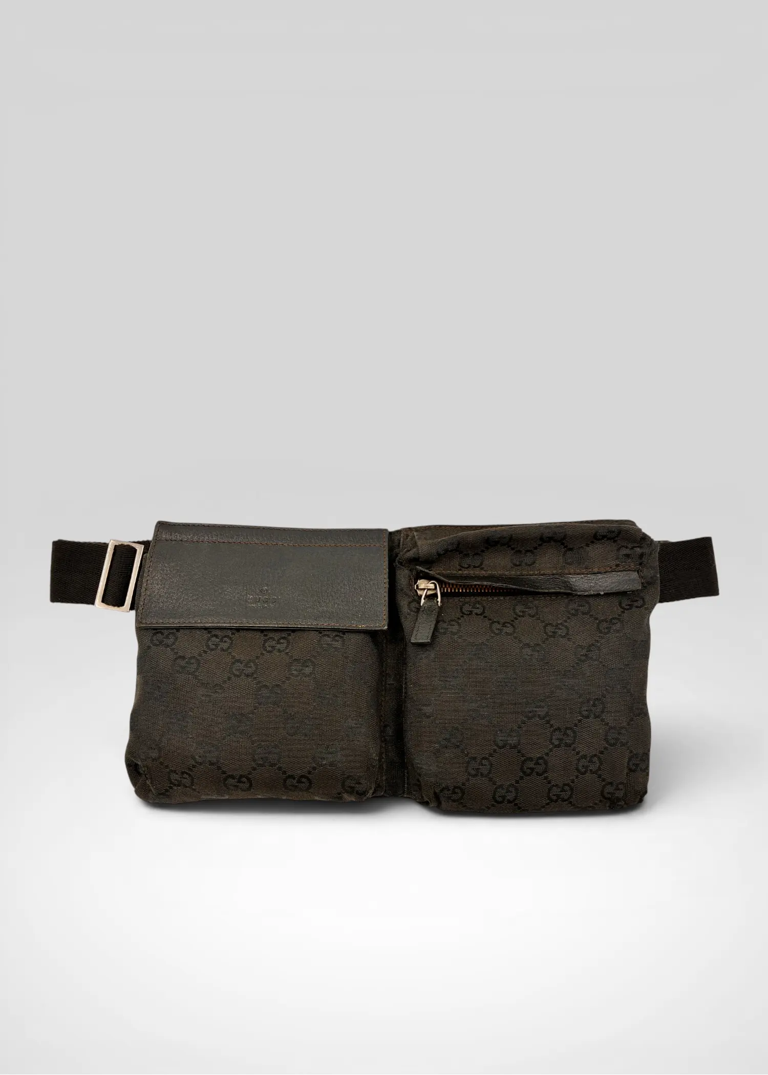 Preloved | Gucci Monogram Bæltetaske i Sort Canvas 2 Gucci