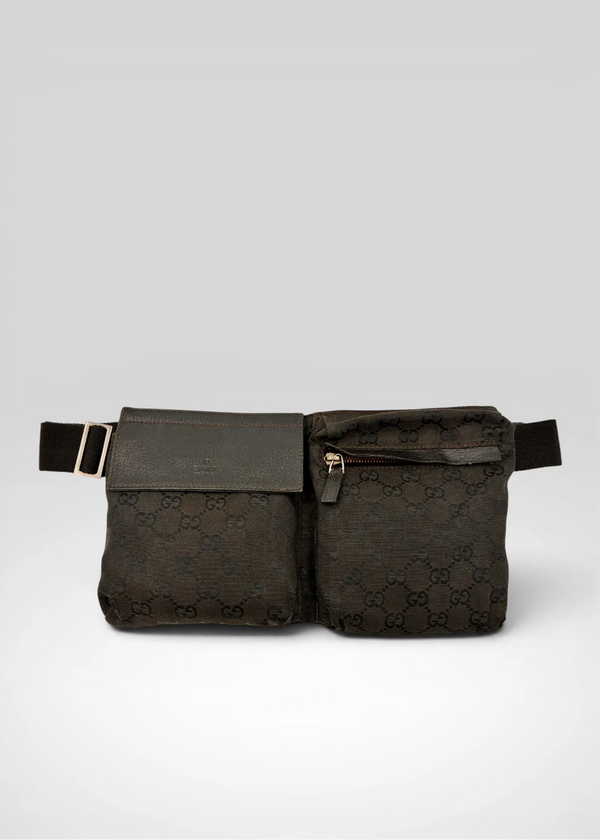 Preloved | Gucci Monogram Bæltetaske i Sort Canvas 2 Gucci