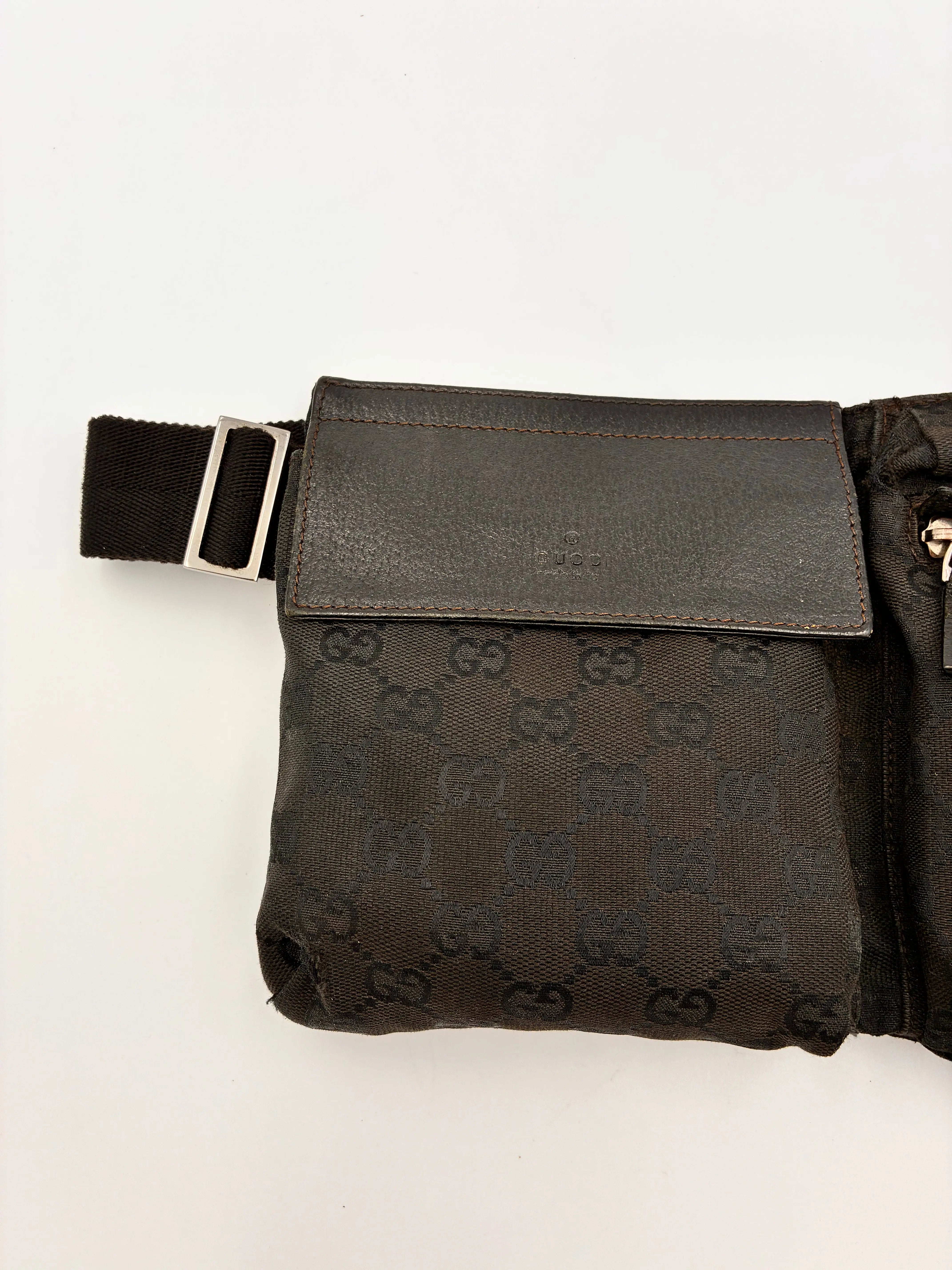 Preloved | Gucci Monogram Bæltetaske i Sort Canvas 2 Gucci