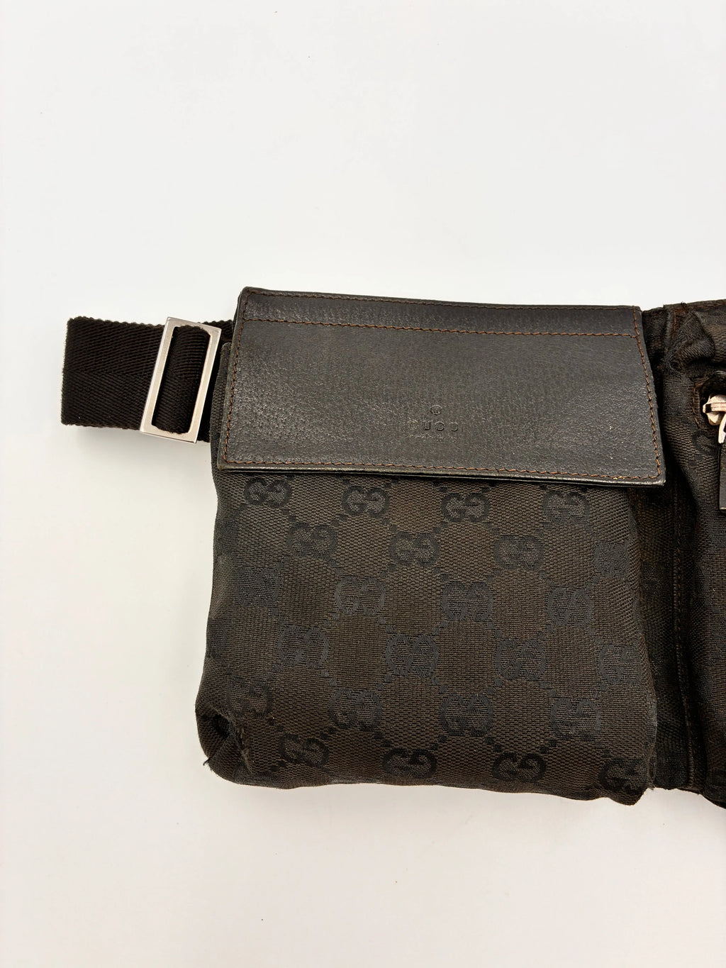 Preloved | Gucci Monogram Bæltetaske i Sort Canvas 2 Gucci