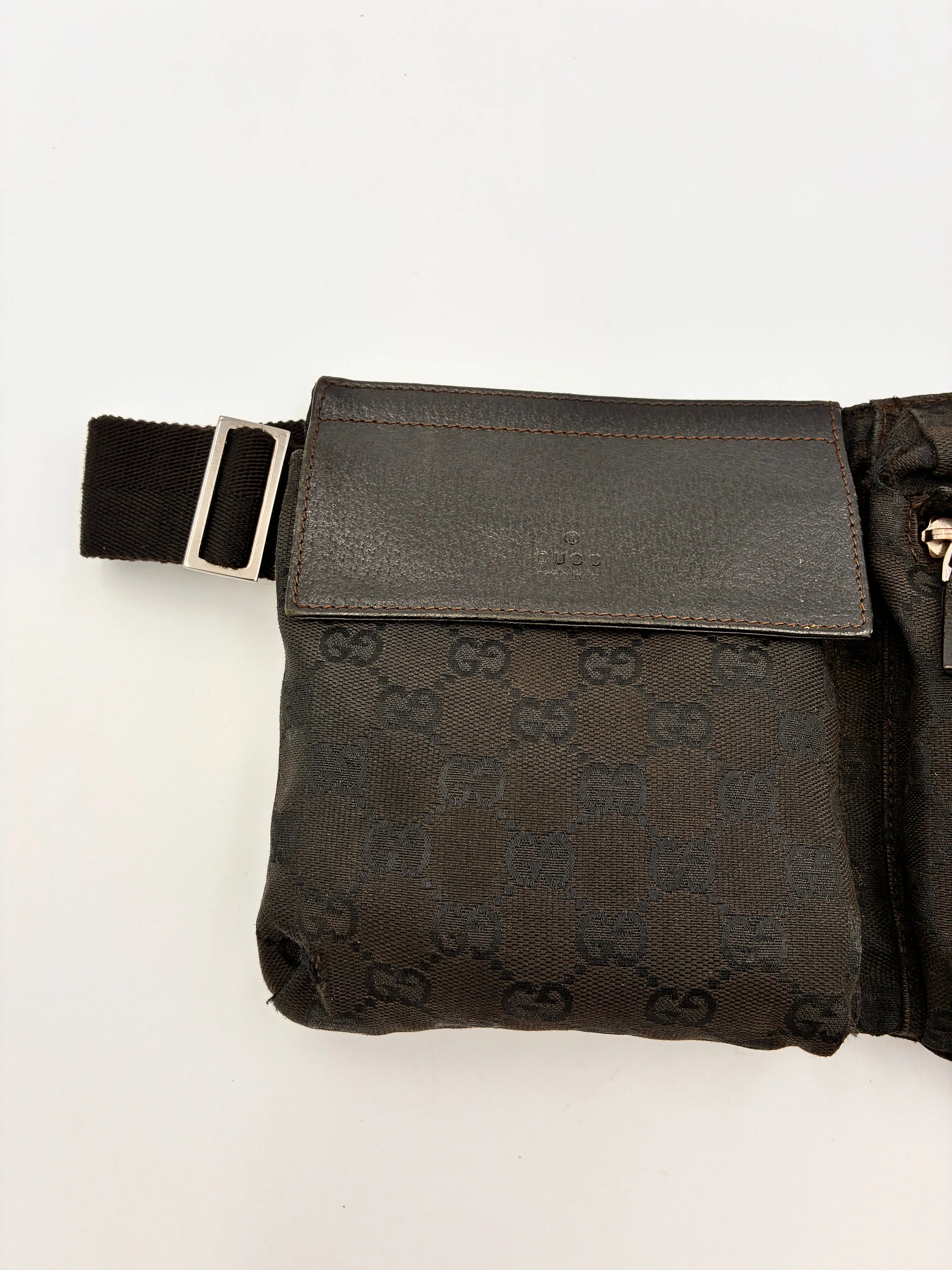 Preloved | Gucci Monogram Bæltetaske i Sort Canvas 2 Gucci
