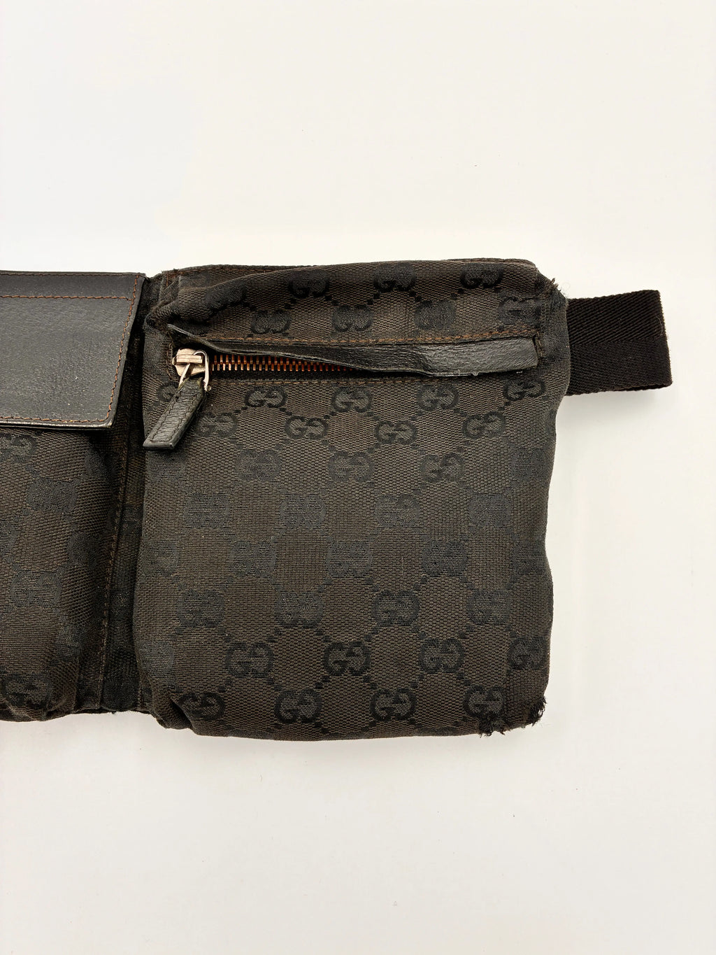 Preloved | Gucci Monogram Bæltetaske i Sort Canvas 2 Gucci