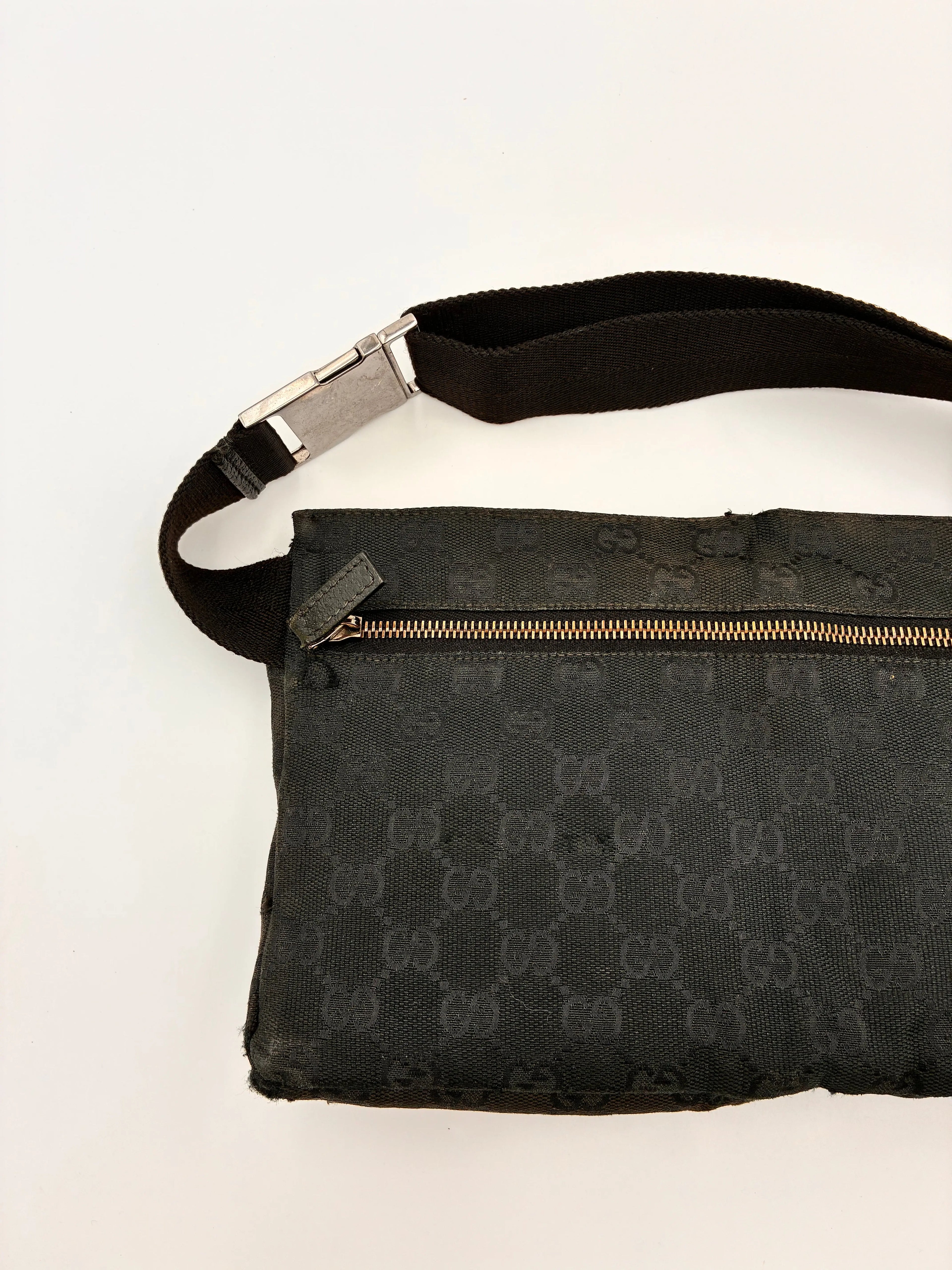 Preloved | Gucci Monogram Bæltetaske i Sort Canvas 2 Gucci