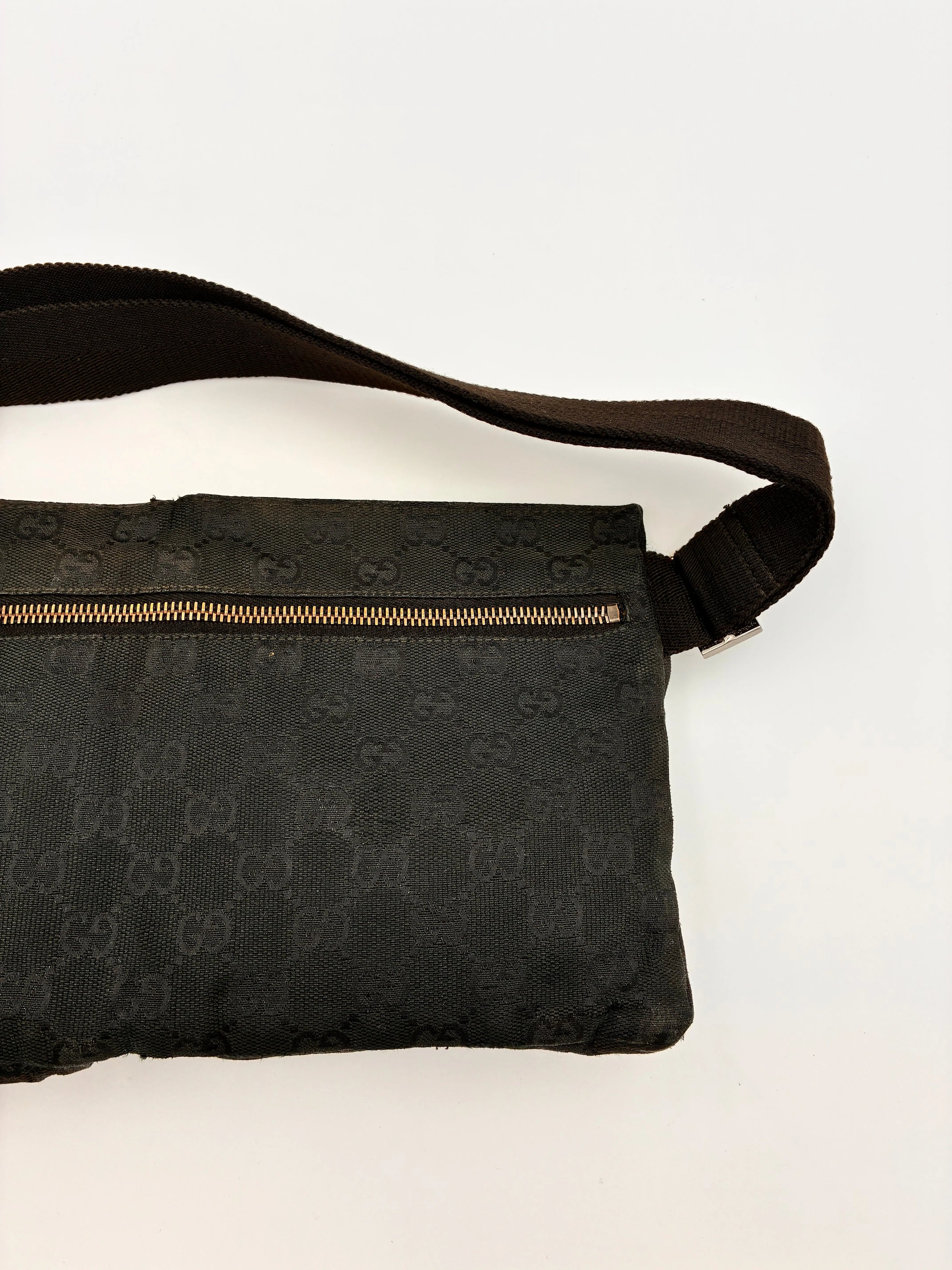 Preloved | Gucci Monogram Bæltetaske i Sort Canvas 2 Gucci