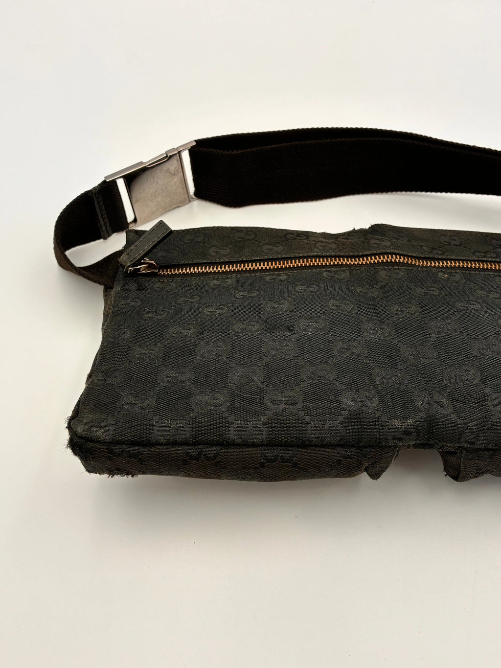 Preloved | Gucci Monogram Bæltetaske i Sort Canvas 2 Gucci