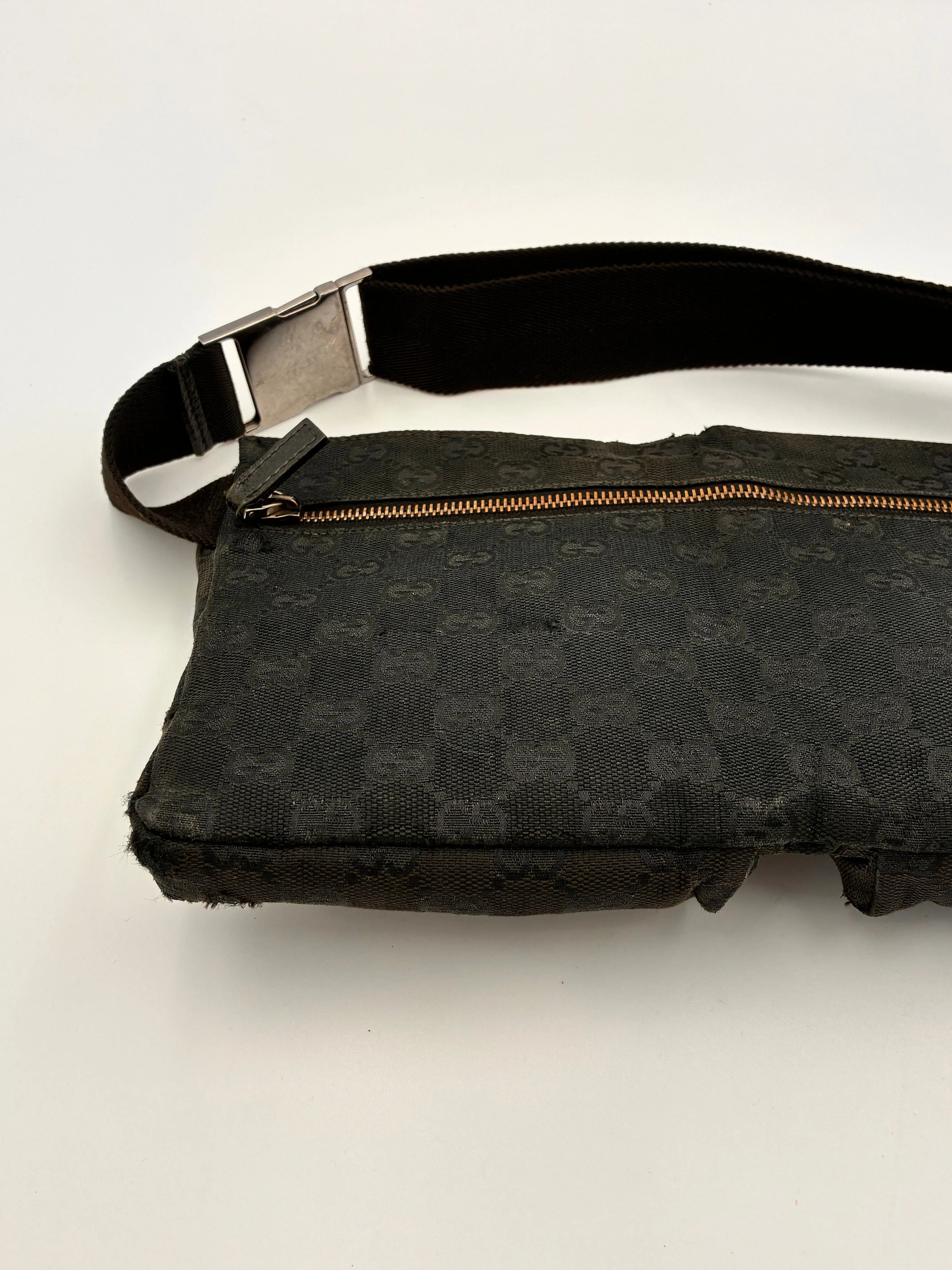 Preloved | Gucci Monogram Bæltetaske i Sort Canvas 2 Gucci