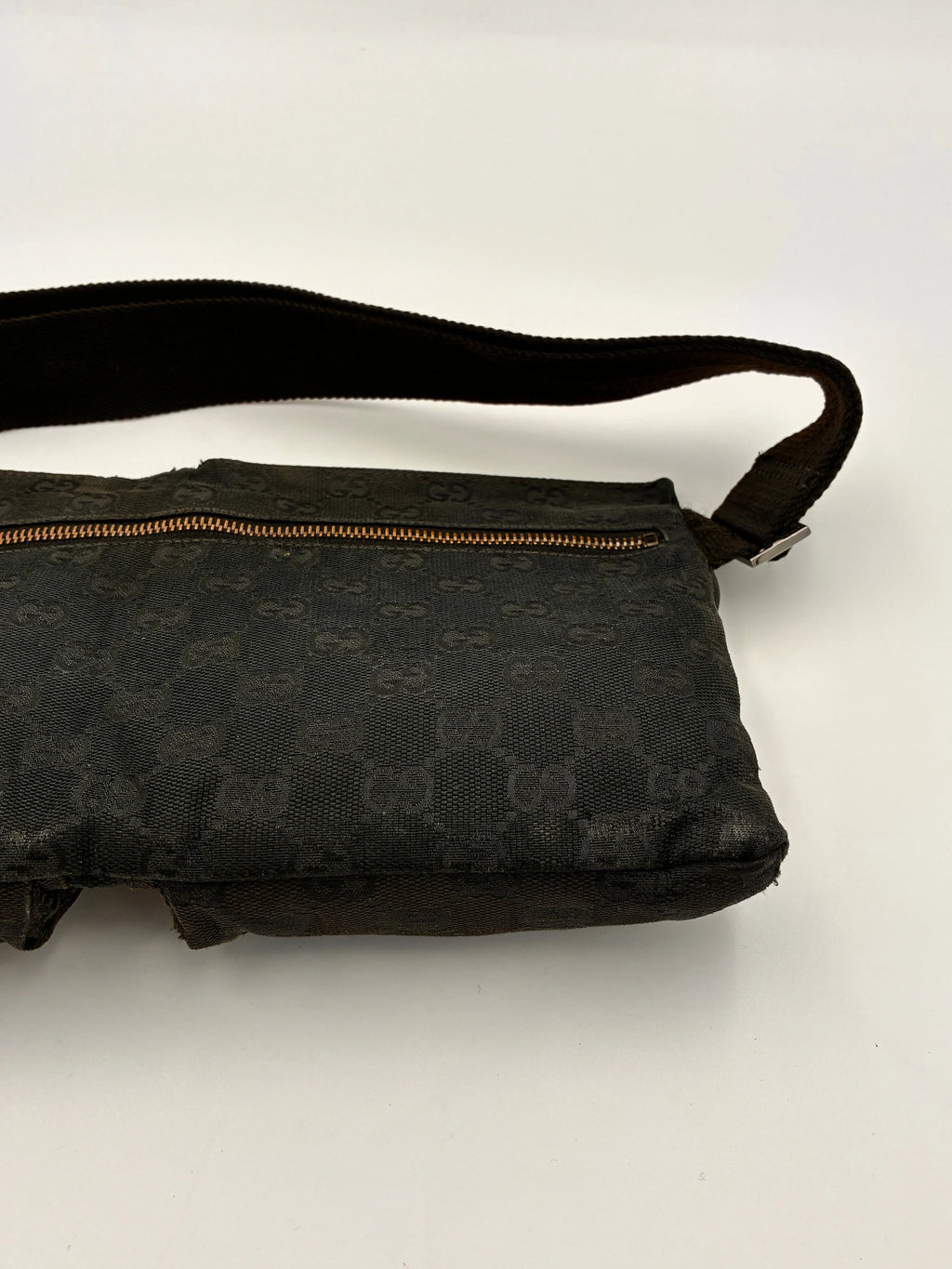Preloved | Gucci Monogram Bæltetaske i Sort Canvas 2 Gucci