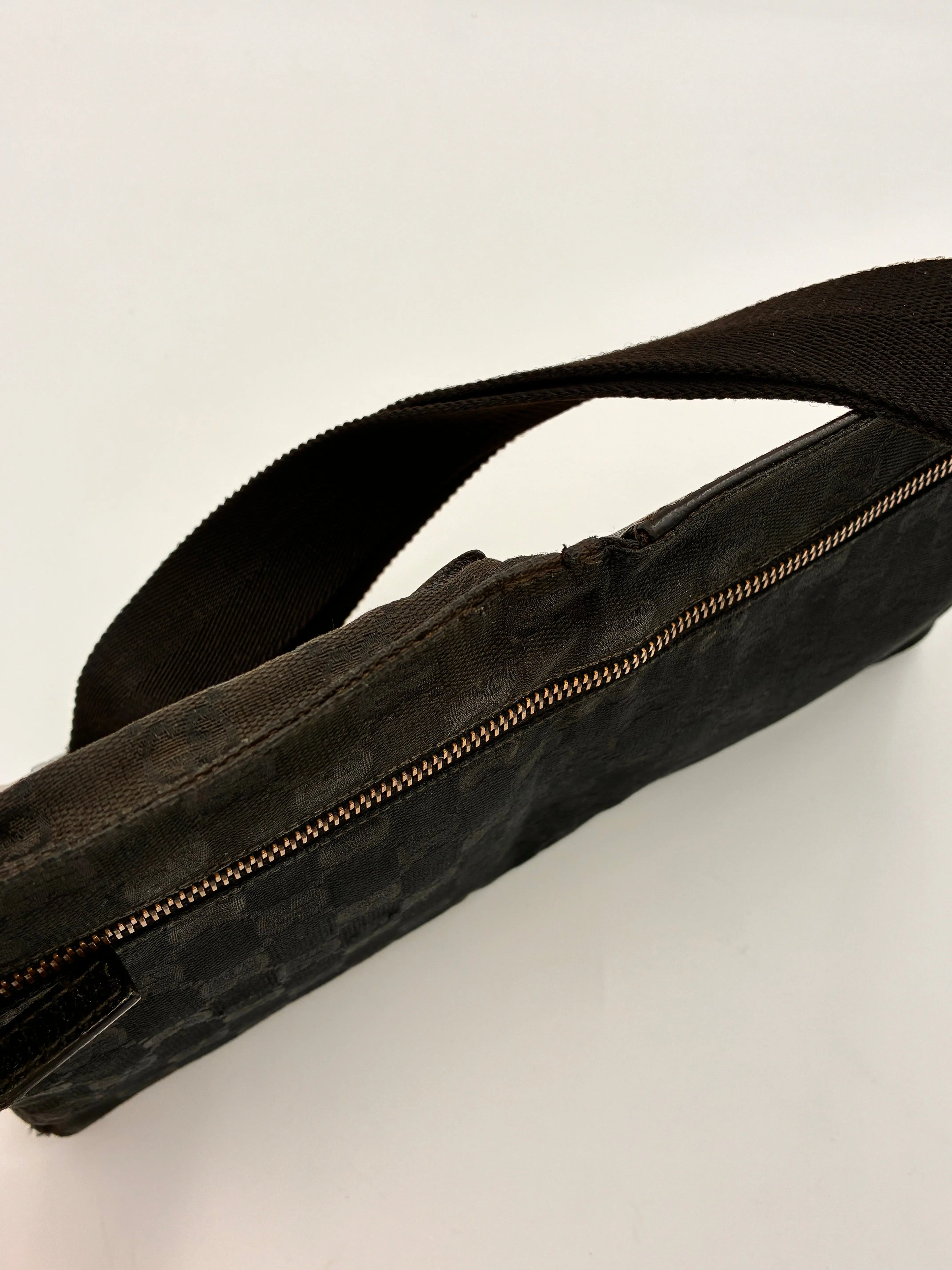 Preloved | Gucci Monogram Bæltetaske i Sort Canvas 2 Gucci