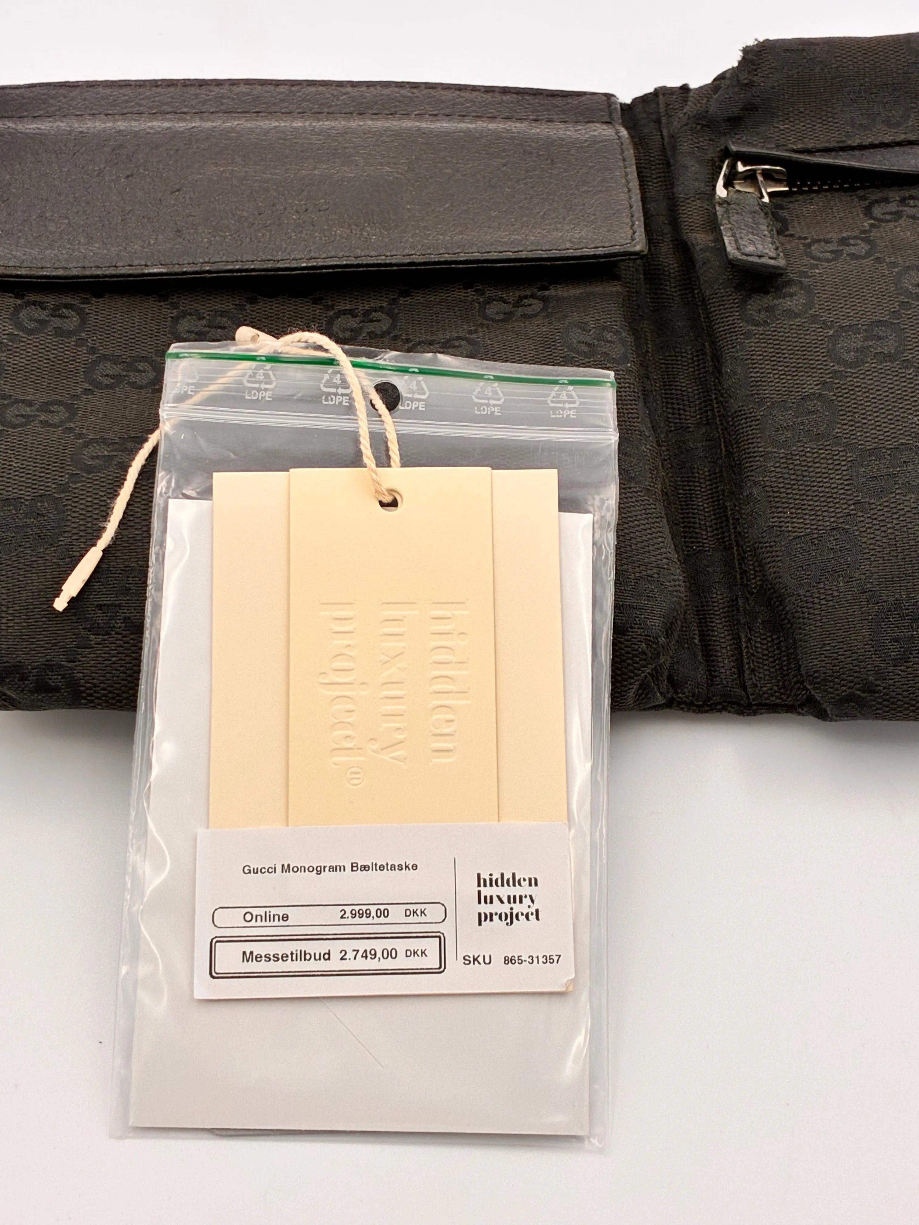 Preloved | Gucci Monogram Bæltetaske i Sort Canvas 3 Gucci