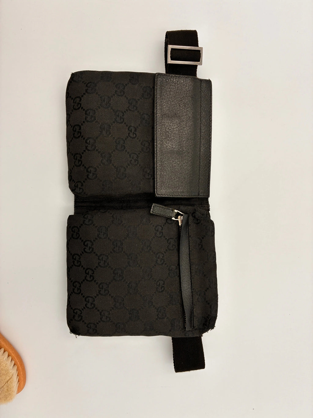 Preloved | Gucci Monogram Bæltetaske i Sort Canvas 3 Gucci