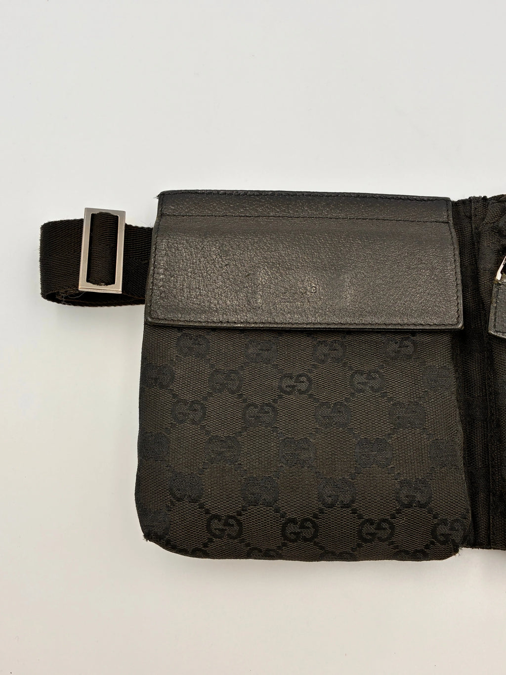 Preloved | Gucci Monogram Bæltetaske i Sort Canvas 3 Gucci