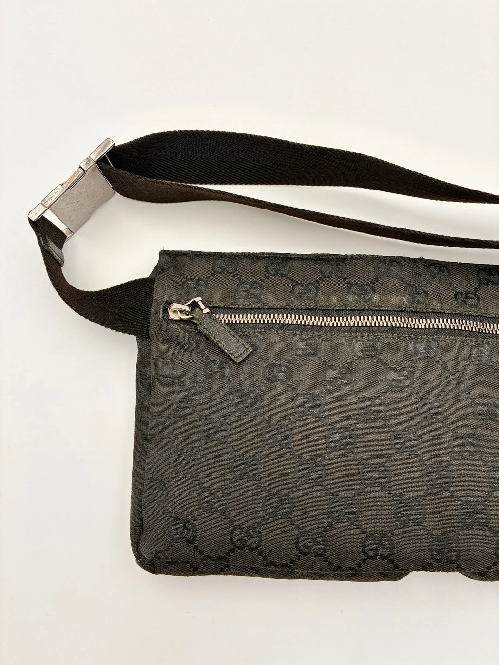 Preloved | Gucci Monogram Bæltetaske i Sort Canvas 3 Gucci