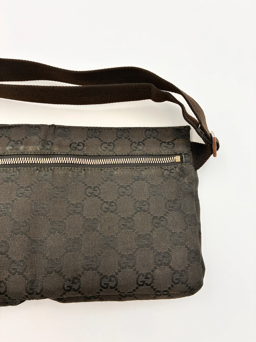 Preloved | Gucci Monogram Bæltetaske i Sort Canvas 3 Gucci