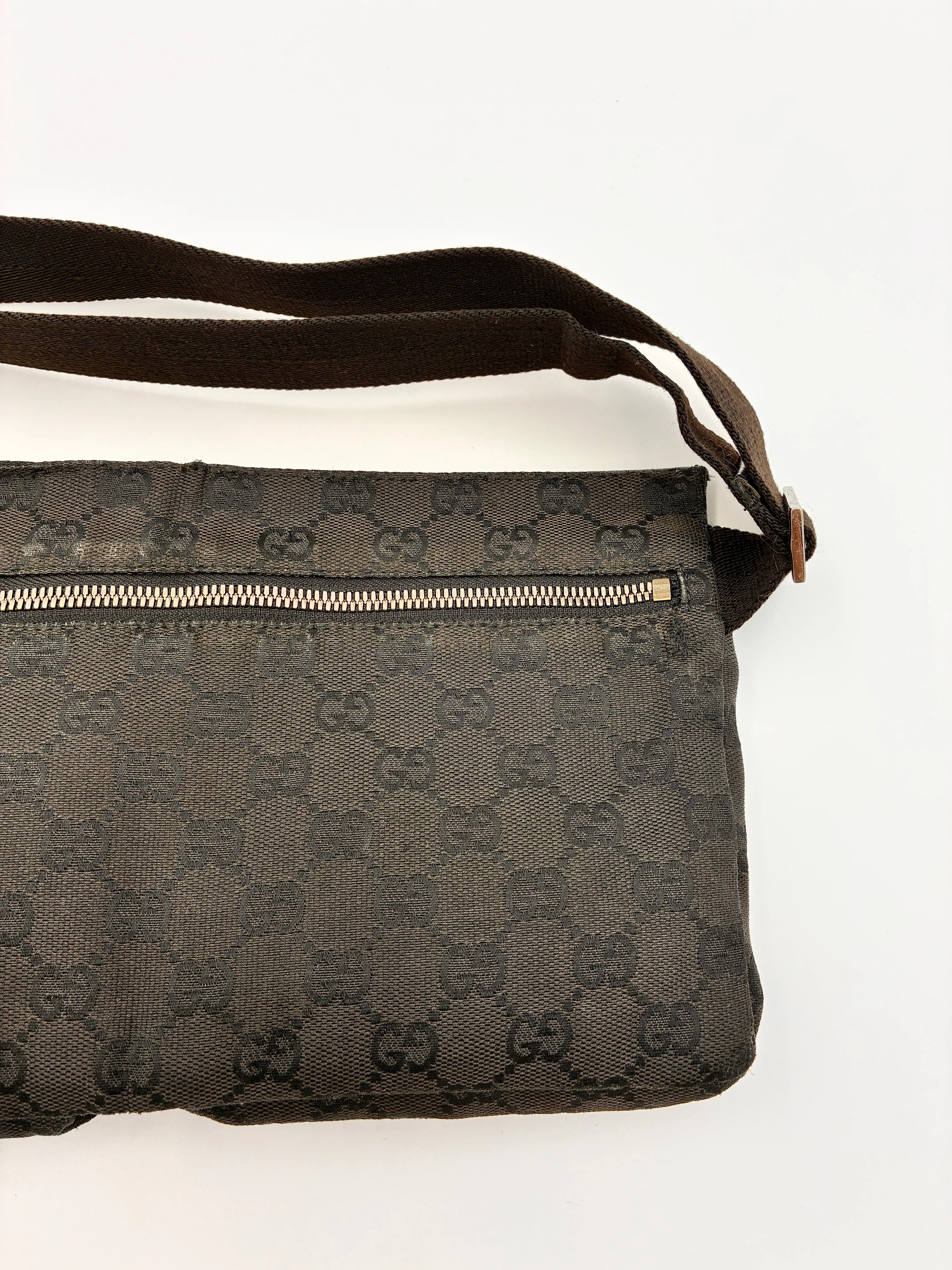 Preloved | Gucci Monogram Bæltetaske i Sort Canvas 3 Gucci