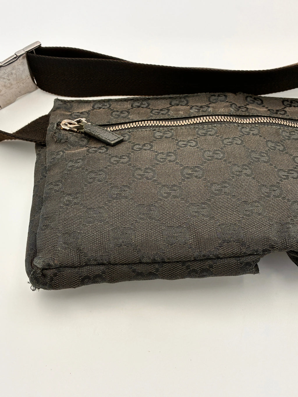 Preloved | Gucci Monogram Bæltetaske i Sort Canvas 3 Gucci