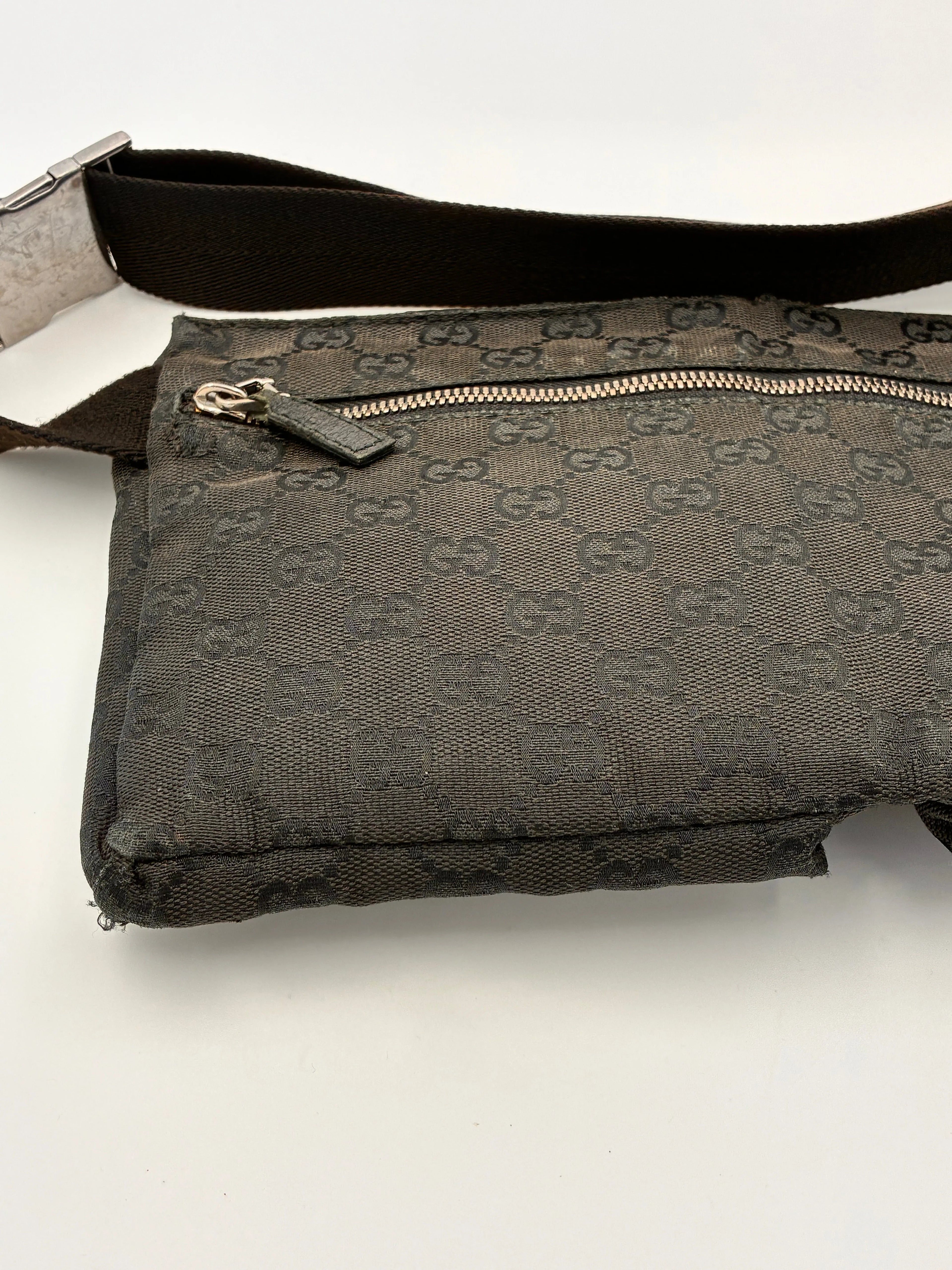 Preloved | Gucci Monogram Bæltetaske i Sort Canvas 3 Gucci