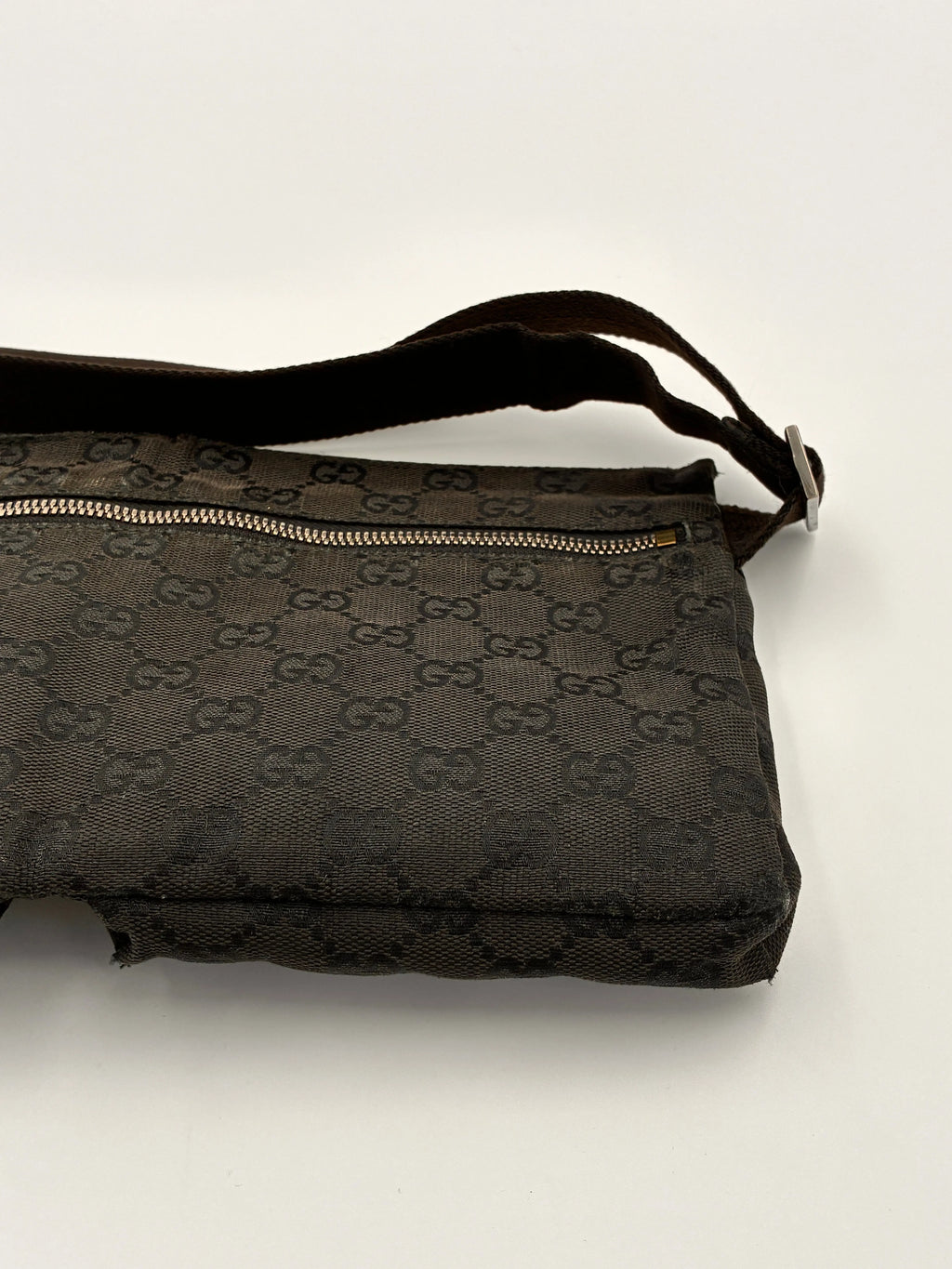 Preloved | Gucci Monogram Bæltetaske i Sort Canvas 3 Gucci